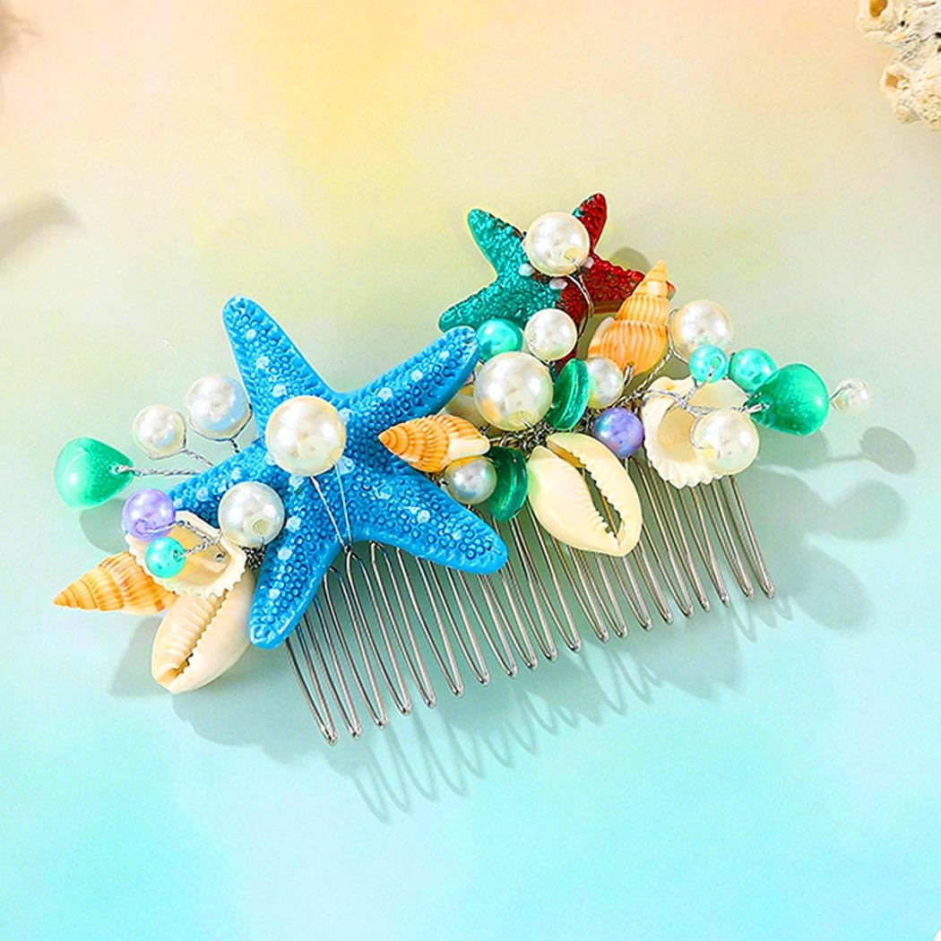EVILD Mermaid Hair Accessories Starfish Hair Comb Wedding Hair Pieces for Women
