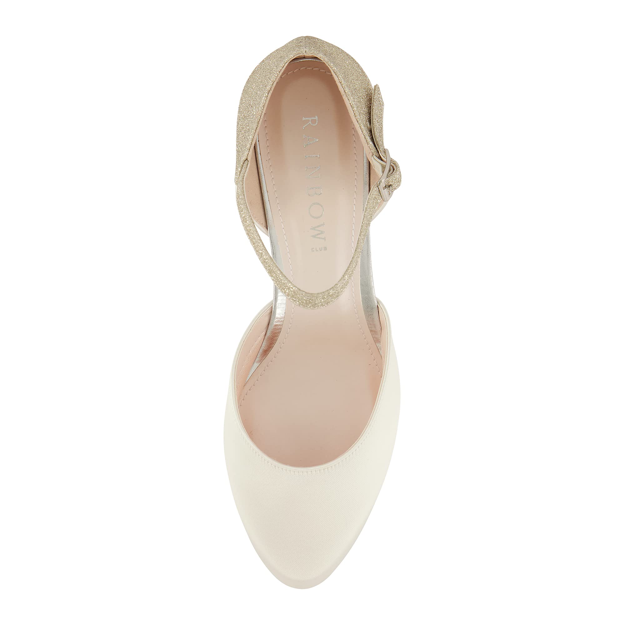 Rainbow Club Brautschuhe Kimber - Damen, Pumps, Ivory Satin, Glitter