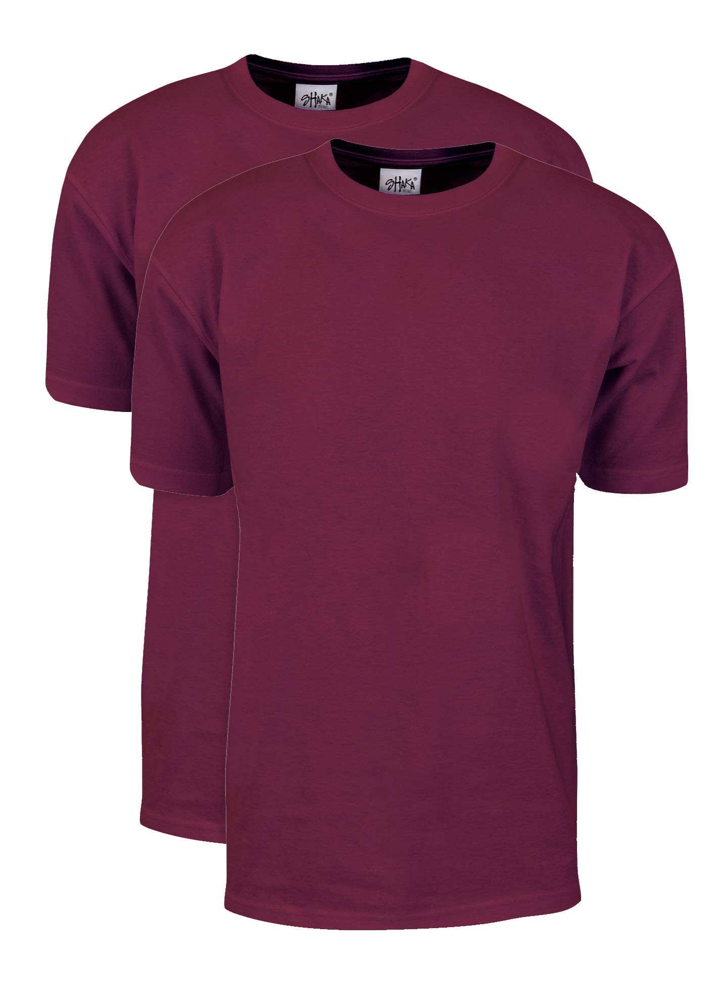 Shaka Wear Men's T Shirt – 2 Pack 7 oz Max Heavyweight Cotton Short Sleeve Crewneck Tee Top Tshirts 