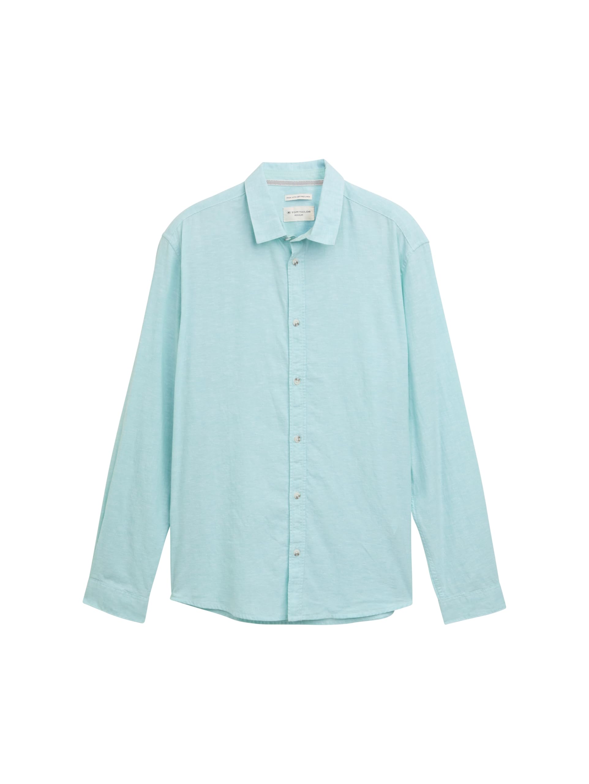 TOM TAILOR Men's Regular Fit Shirt with Linen Content