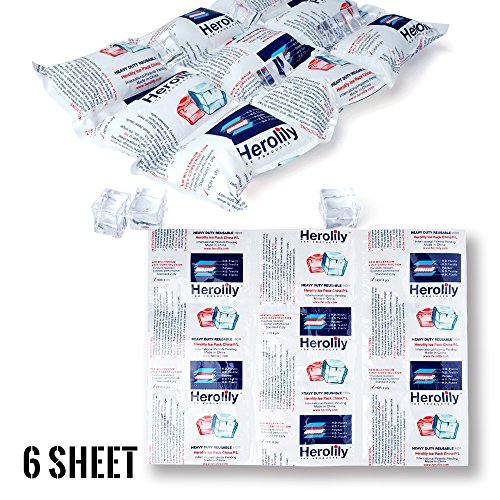 HEROLILY Reusable Ice Sheets Packs, Flexible Freeze Coolers Long Lasting for Food Shipping