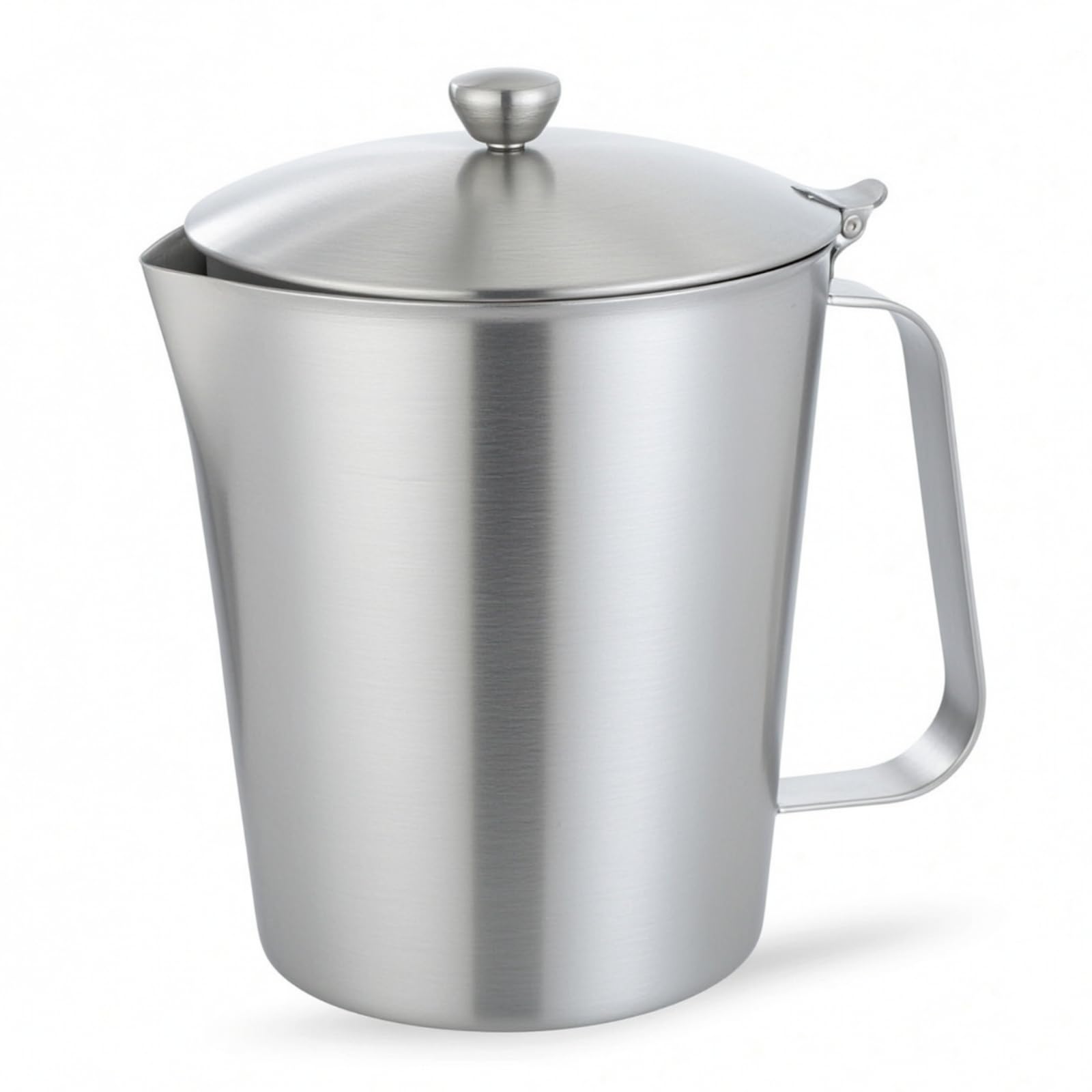 Vaso Medidor de Cocina Jarra Taza Recipiente con Tapa de Acero Inoxidable 304 con Preciso y Asa Robusta con Escalas Internas Adecuado para Medir, 1500ML