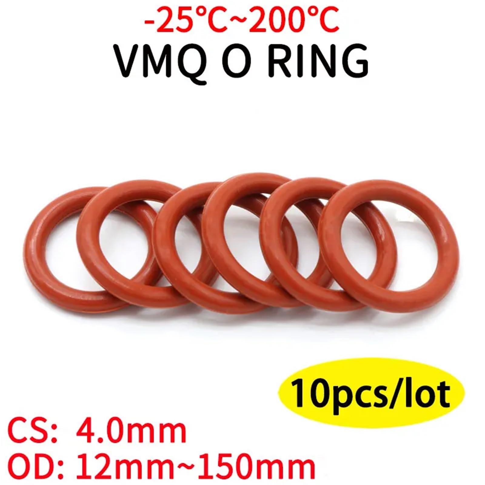 10 Uds junta roja CS 4mm junta tórica de goma surtido de juntas tóricas herramientas hvac(OD 66mm ID 58mm)