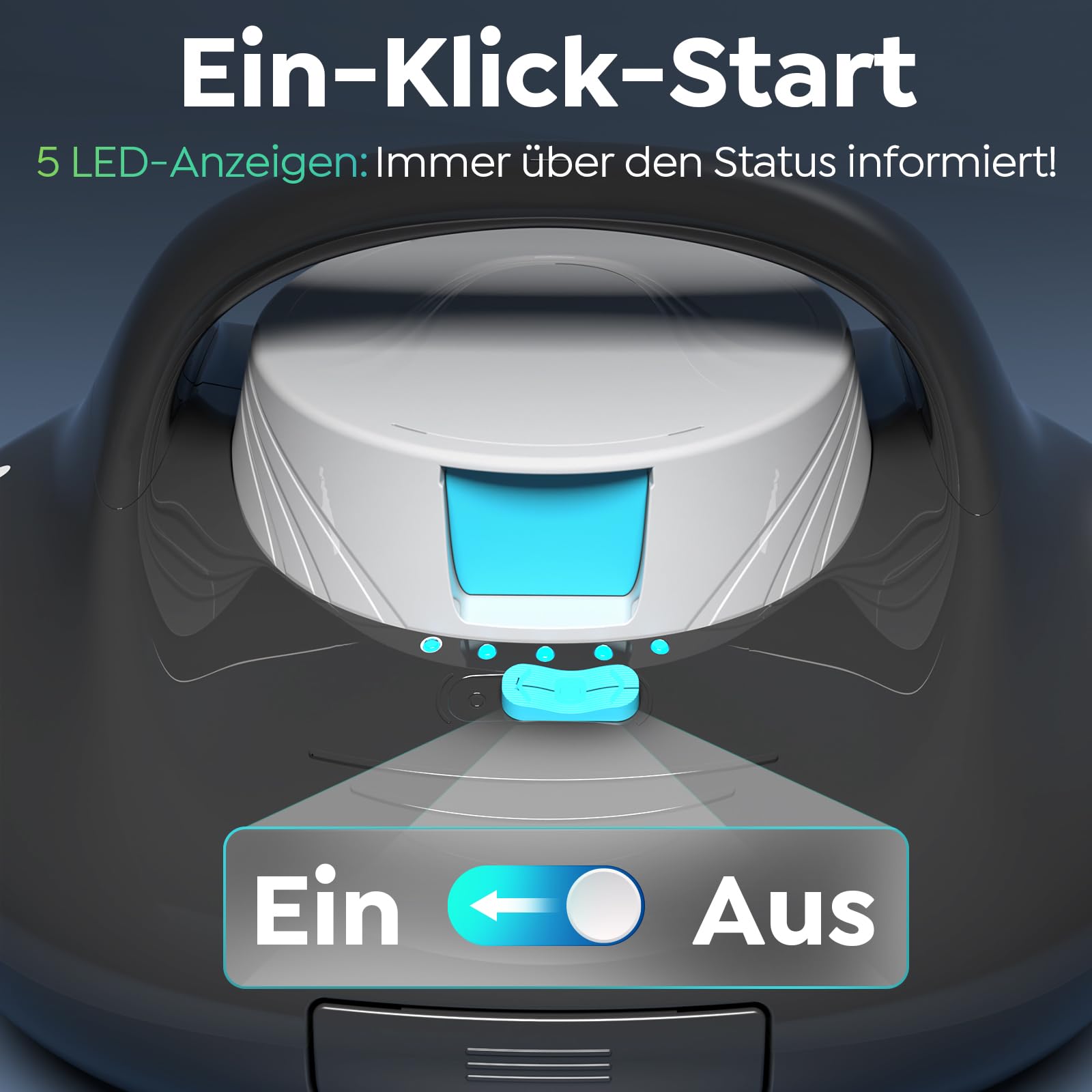Pleco Se Poolroboter Akku 130 Mins Leistungsstarke Reinigung, Automatischer Kabelloser Poolreiniger Duale Motoren für Flachboden Pool bis zu 80 m²