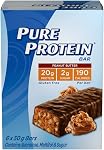 Barres Pure Protein - Barres nutritives, mélange de protéines de lactosérum sans gluten | Chocolat et Beurre de Cacahuète + Gâteau au Citron (Paquet de 12)