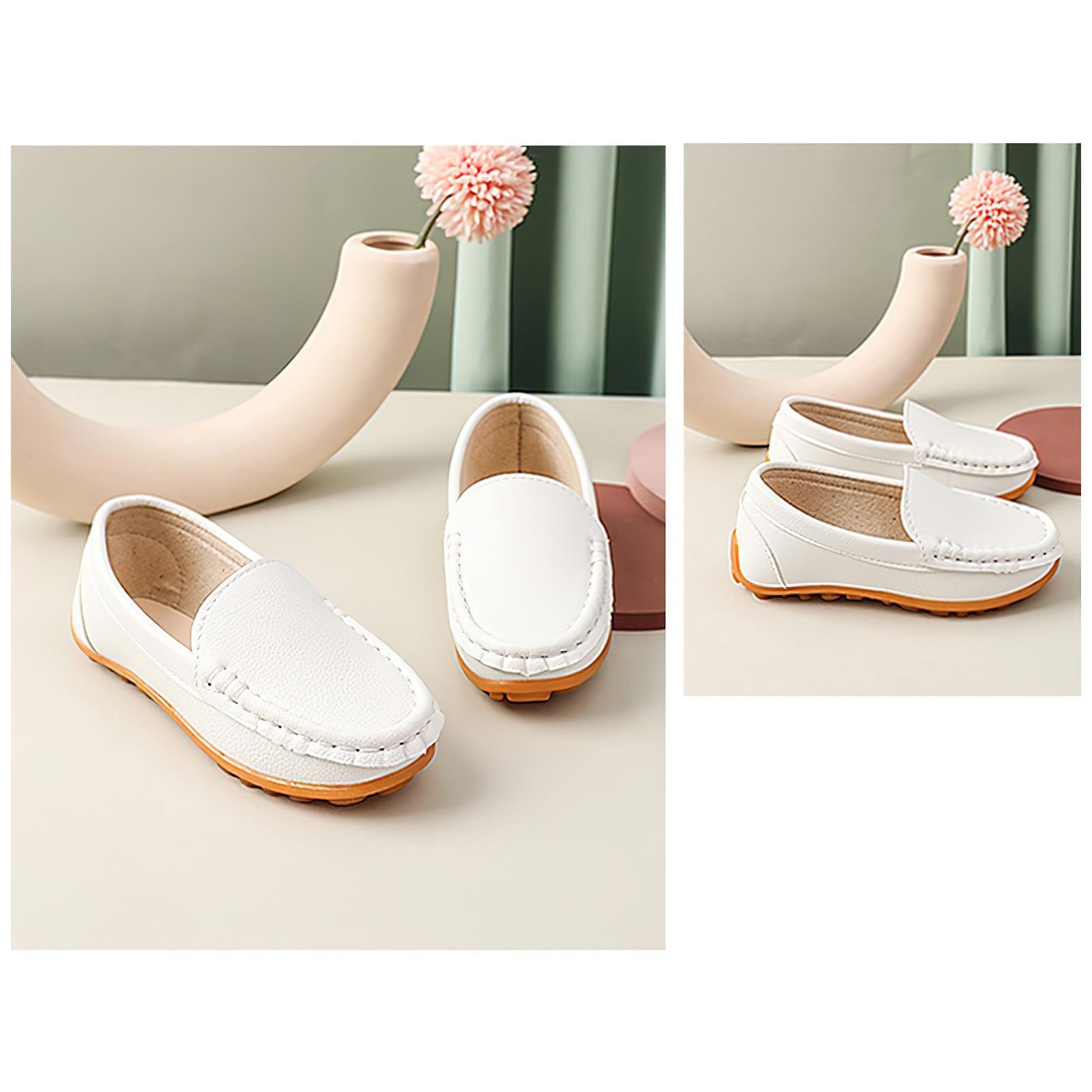 rismart Garçon Fille Plat Mocassins Slip on Désinvolte Robe Loafers Chaussures pour L’école Mariage Quotidien