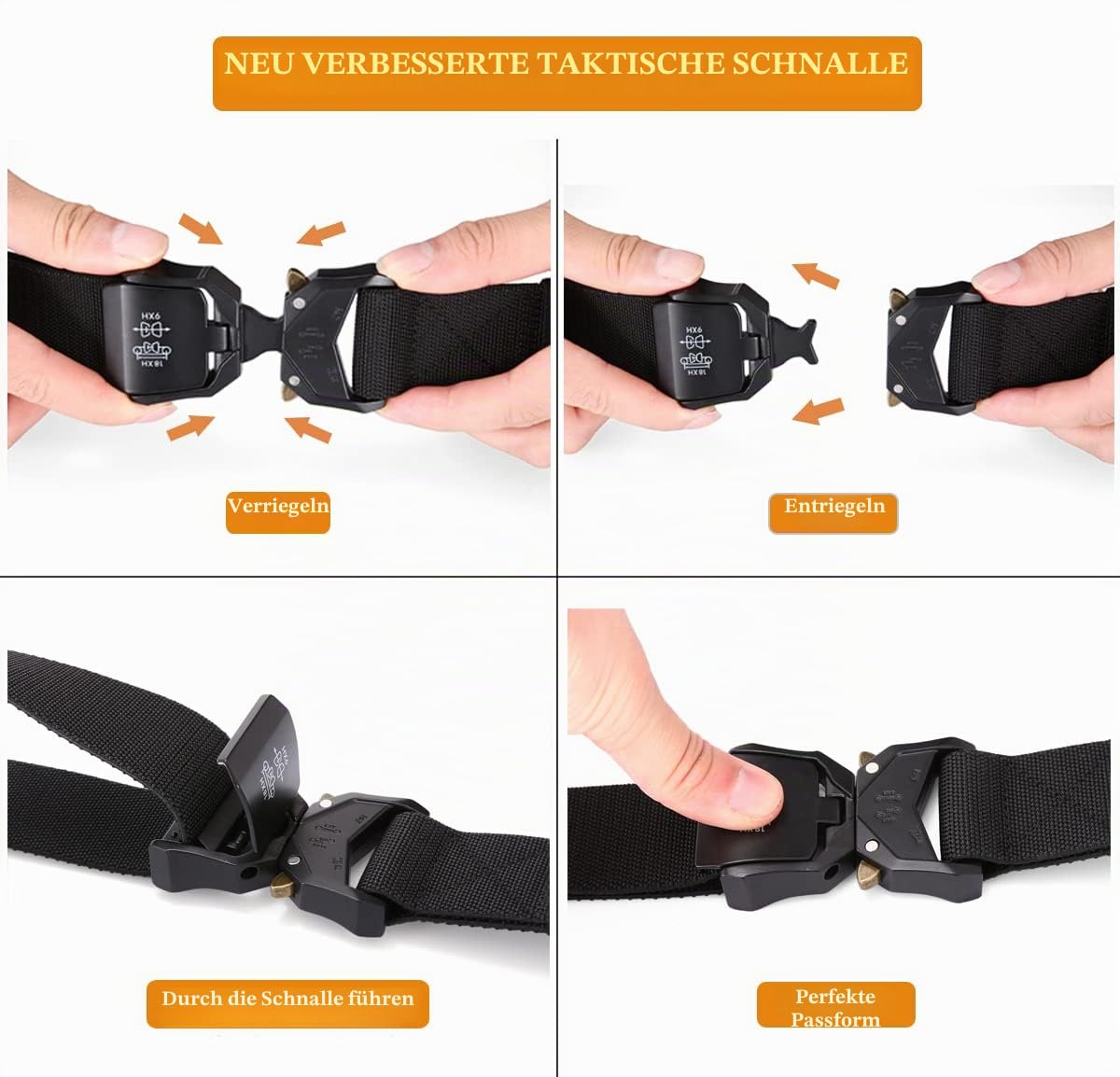Taktischer Gürtel, Militär Wandern 3,8cm Arbeit Gürtel mit Schwere Schnellverschluss Schnalle…