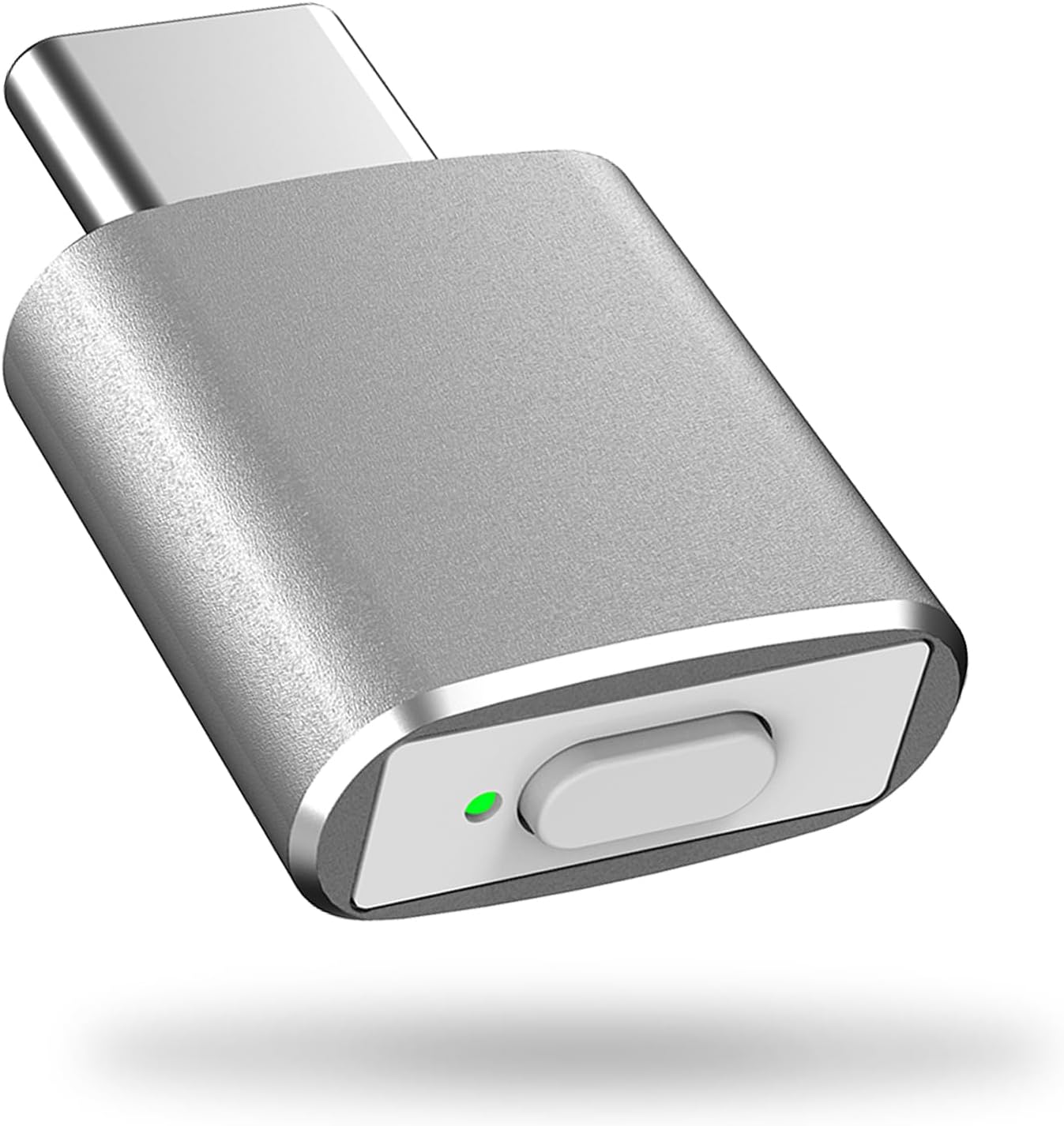 Mouse Jiggler Undetectable USB C Mouse Mover, Automatic Type C Mouse Wiggler with 3 Jiggle Modes and Switch Button, Keep Computer/Laptop/PC Awake, Plug and Play (Silver)