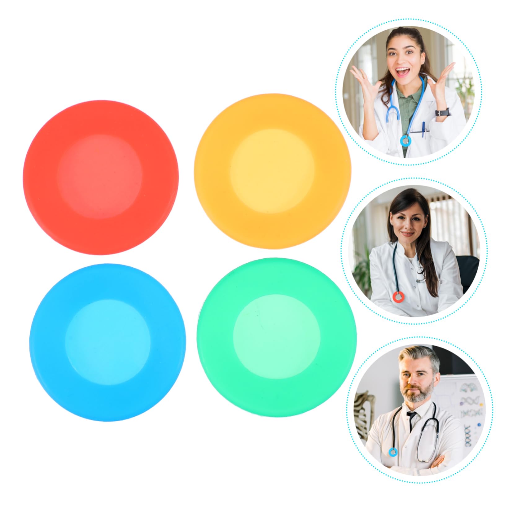 OSOLADY 80 Pcs Case Protective Stethescope Ear Tips Replacement Clear Accessories Bell Cover Covers Top Part Cap Fir