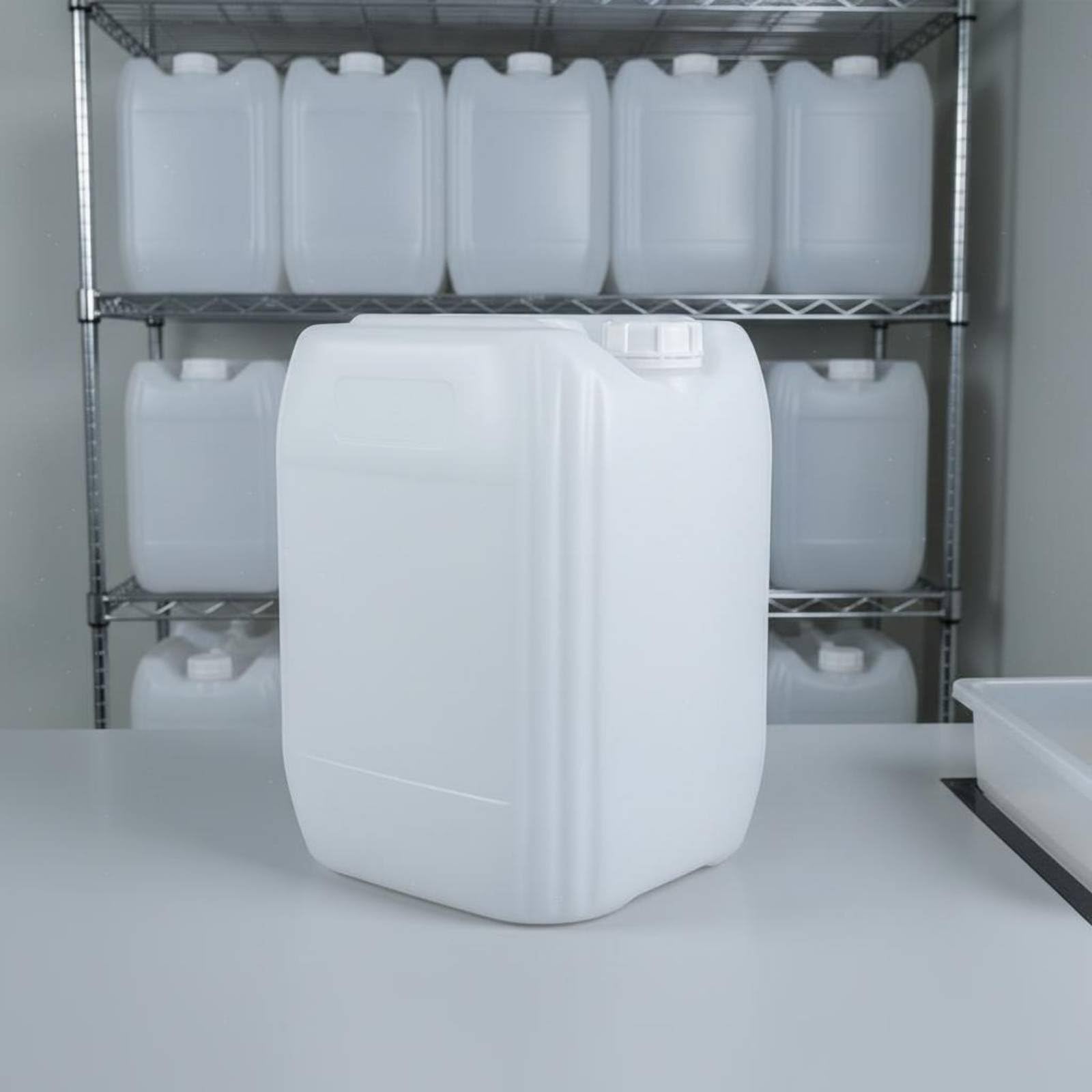 Gralara Bidón de Plástico Cuadrado Nivel Alimenticio Garrafa Apilable de Plástico Resistente Tanque de Almacenamiento HDPE para Laboratorio, Almacén, Fábrica, Azul, 25l-a-2