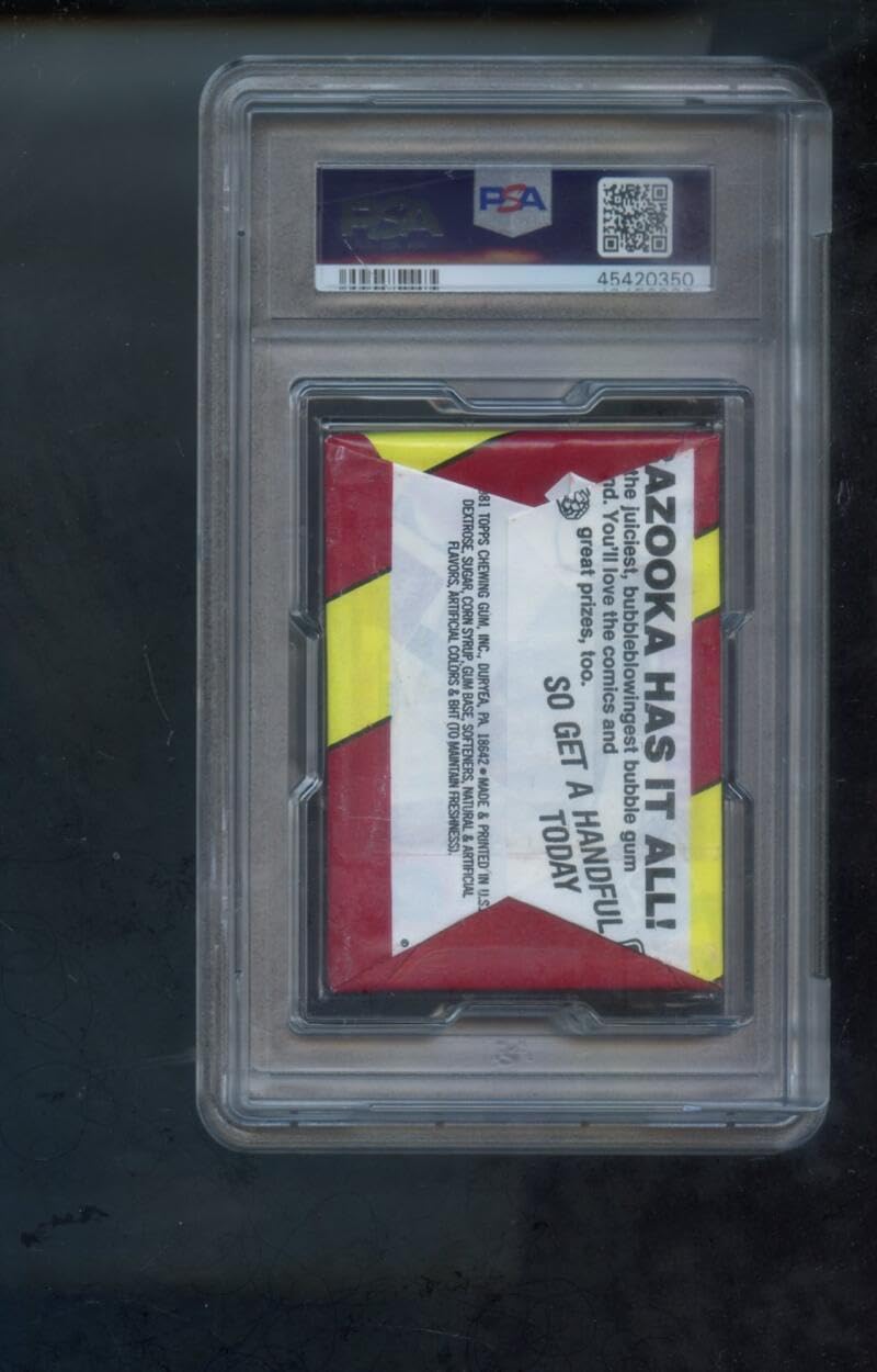 1981-82 Topps Basketball Card Unopened Wax Pack Bazooka Has It All Back NBA Graded NM-MT PSA 8