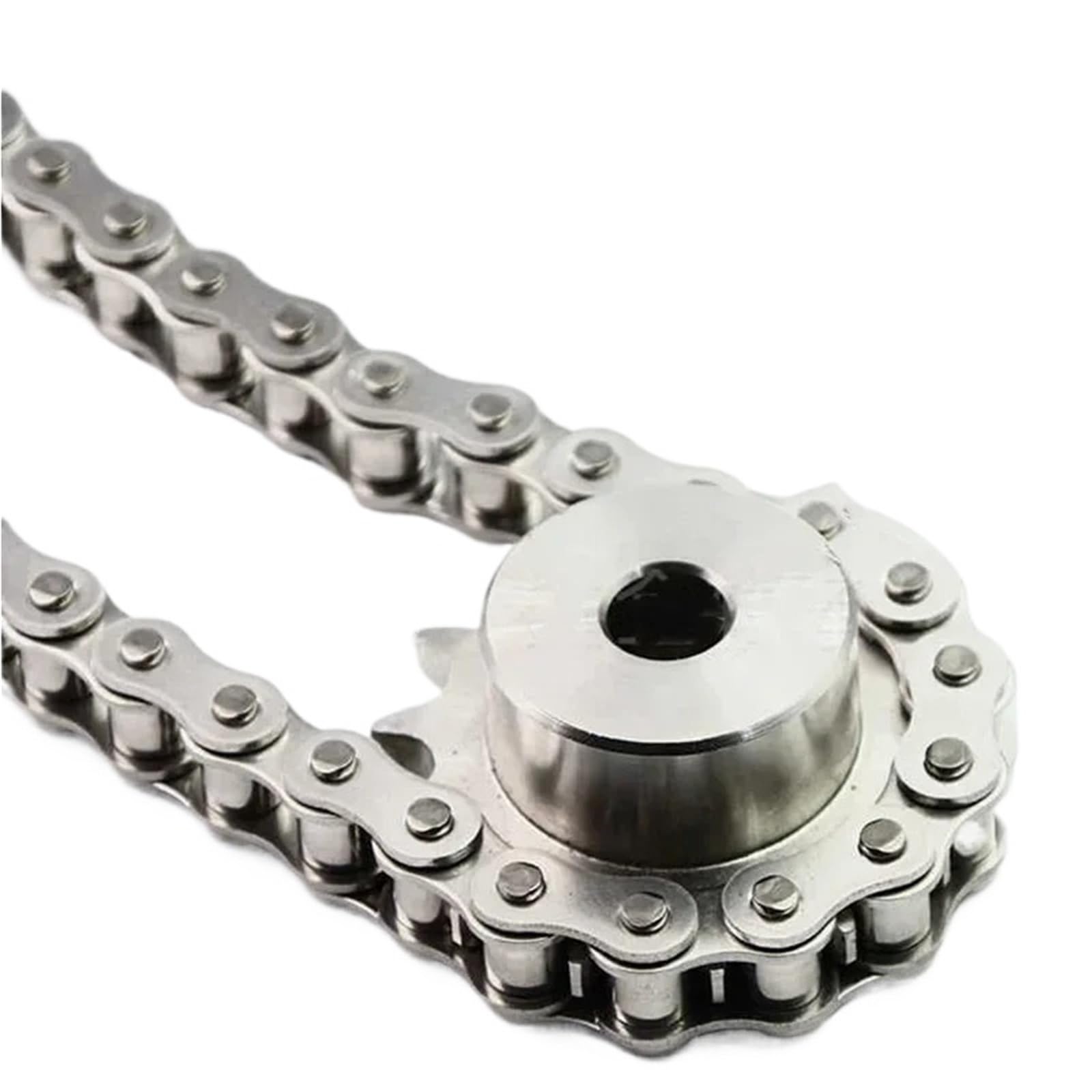 Rollenkette Aus Kohlenstoffstahl 1 Stück 1-1,524 Meter 304 Edelstahl-Rollenkette Einzel-/Doppelstrang Industrielle Stärke 04C 05B 06B 06C 08A 08B 10A 12B(304-08A-120-1.524m)