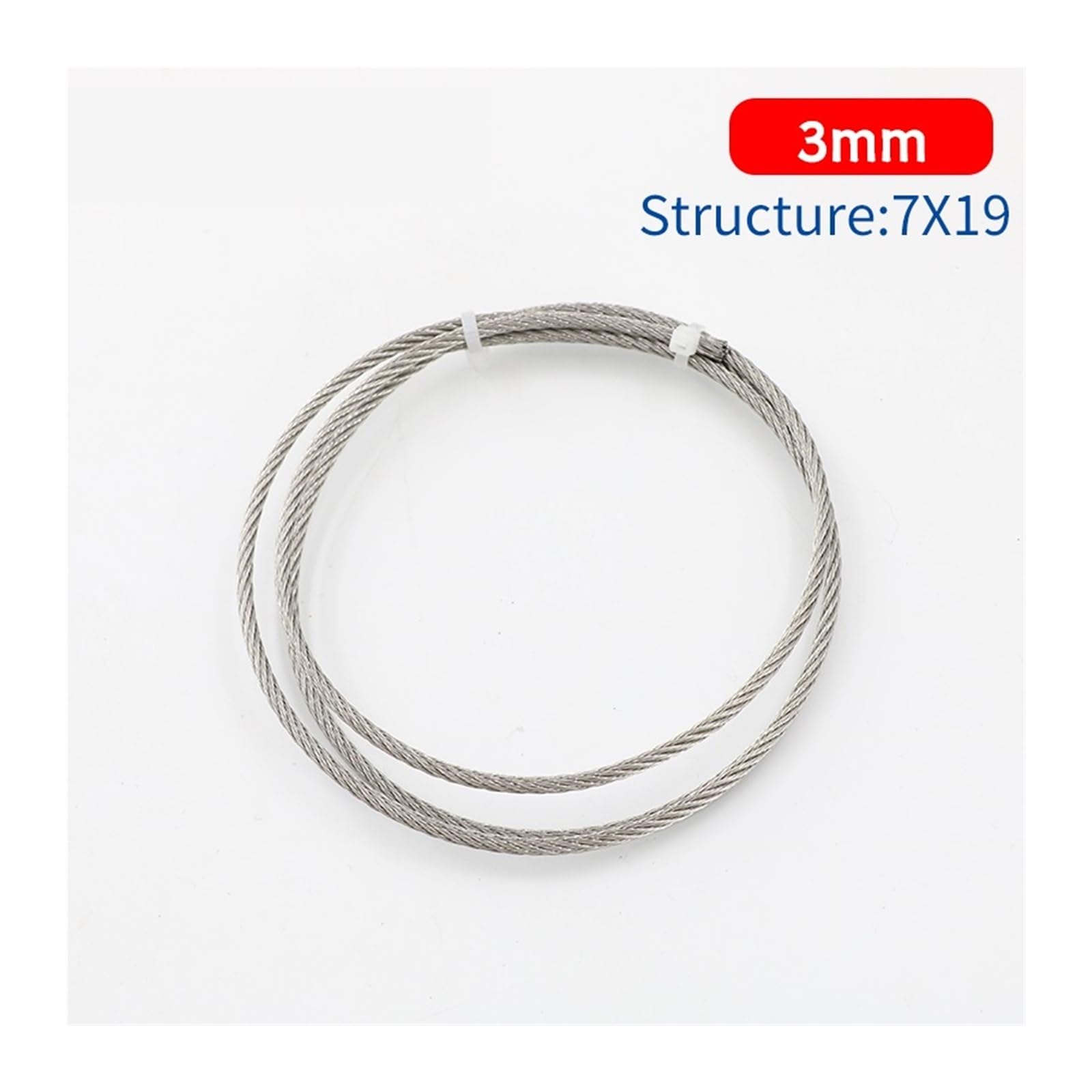 Drut ze stali nierdzewnej, Lina druciana ze stali nierdzewnej 304 0,8-4 mm 5/10 m 7x7 7x19 Wędkarstwo Podnoszenie Sznurek do bielizny Srebrny(10 meters,3mm-7X19)