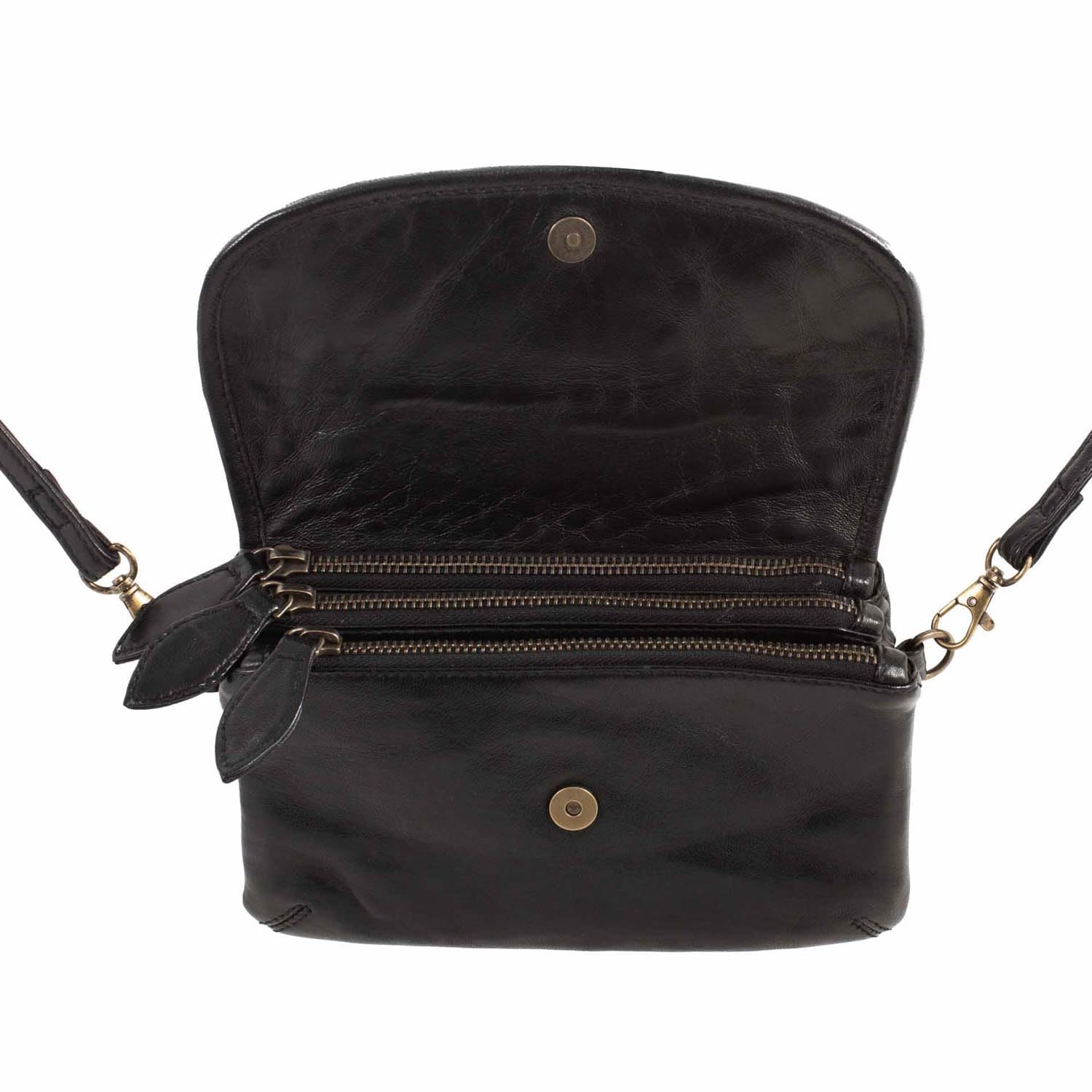 Scully Women's Woven Leather Handbag - B374-BLK One Size