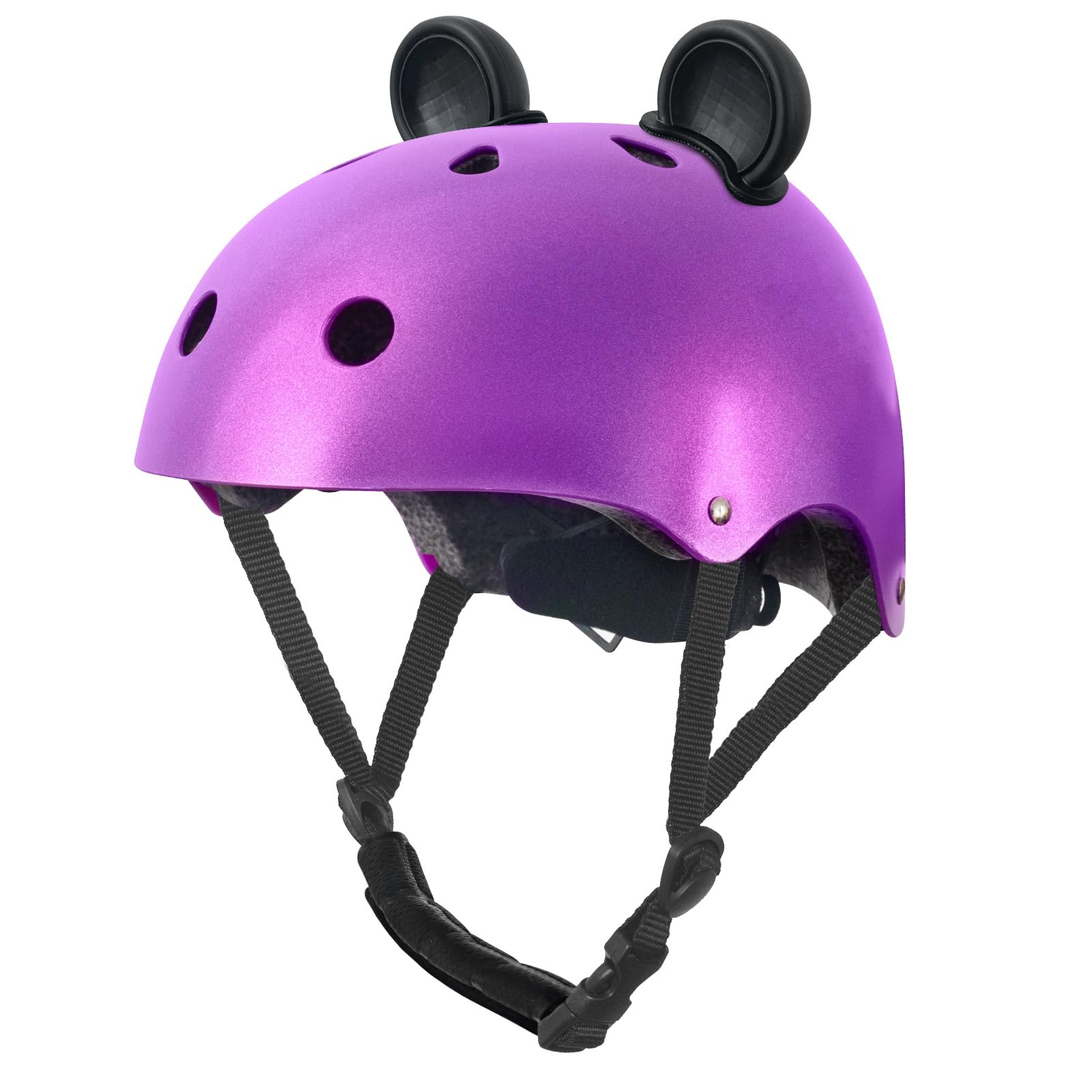Nattork Kid's Bicycle Helmet for Girls or Boys Adjustable Size Muti-Sports Helmet for Skateboard Roller Skates with Cute Panda Style Purple