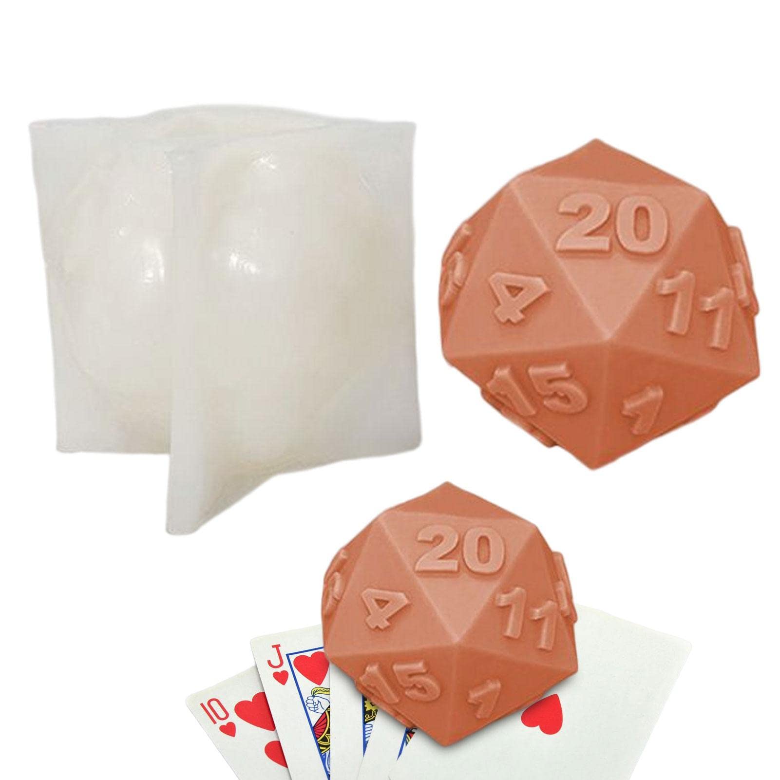 Shareed 20 Sides Dice Molds For Resin | D20 Dice Resin Casting Molds,Polyhedral Silicone Dice Molds For Resin Casting, Silicone Mold For Dices Making, Table Board Game