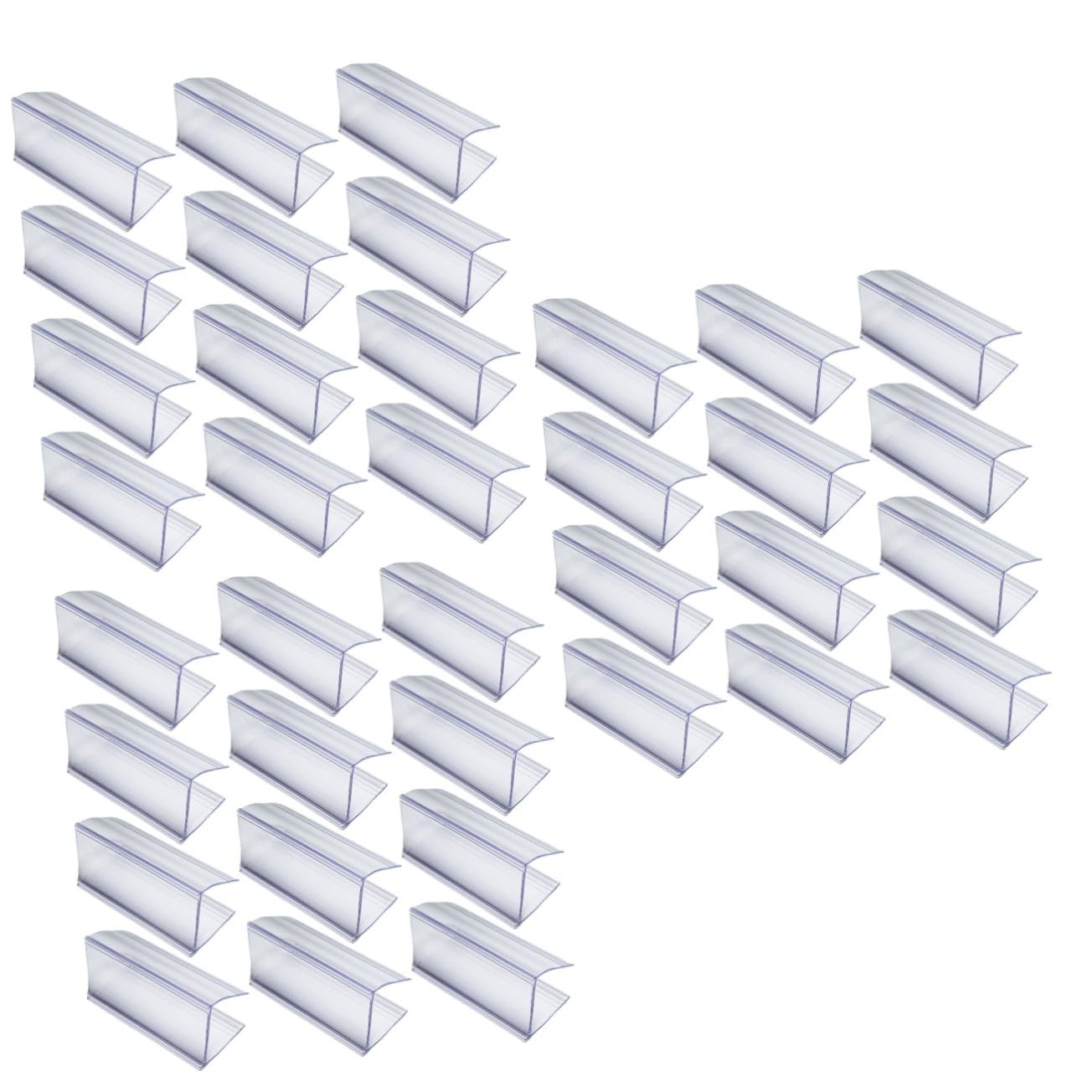 Angoily 90 Pezzi Clip Trasparenti per Etichette in Plastica per Supermercati e Negozi Supporti Segna per Organizzazione Scaffali e Visualizzazione Prodotti