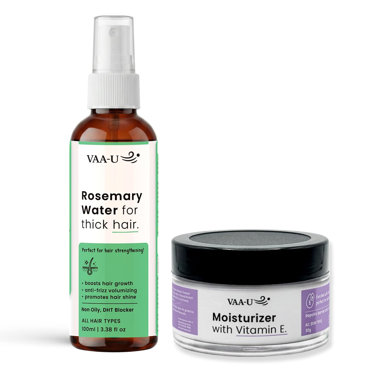 Rosemary Hair Growth Spray 100ml & Vitamin E Moisturizer 50g | Hair & Skin Care Combo | Vitamin E Formula | Lightweight Care | Daily Hydration | Non-Greasy | Unisex-image-12