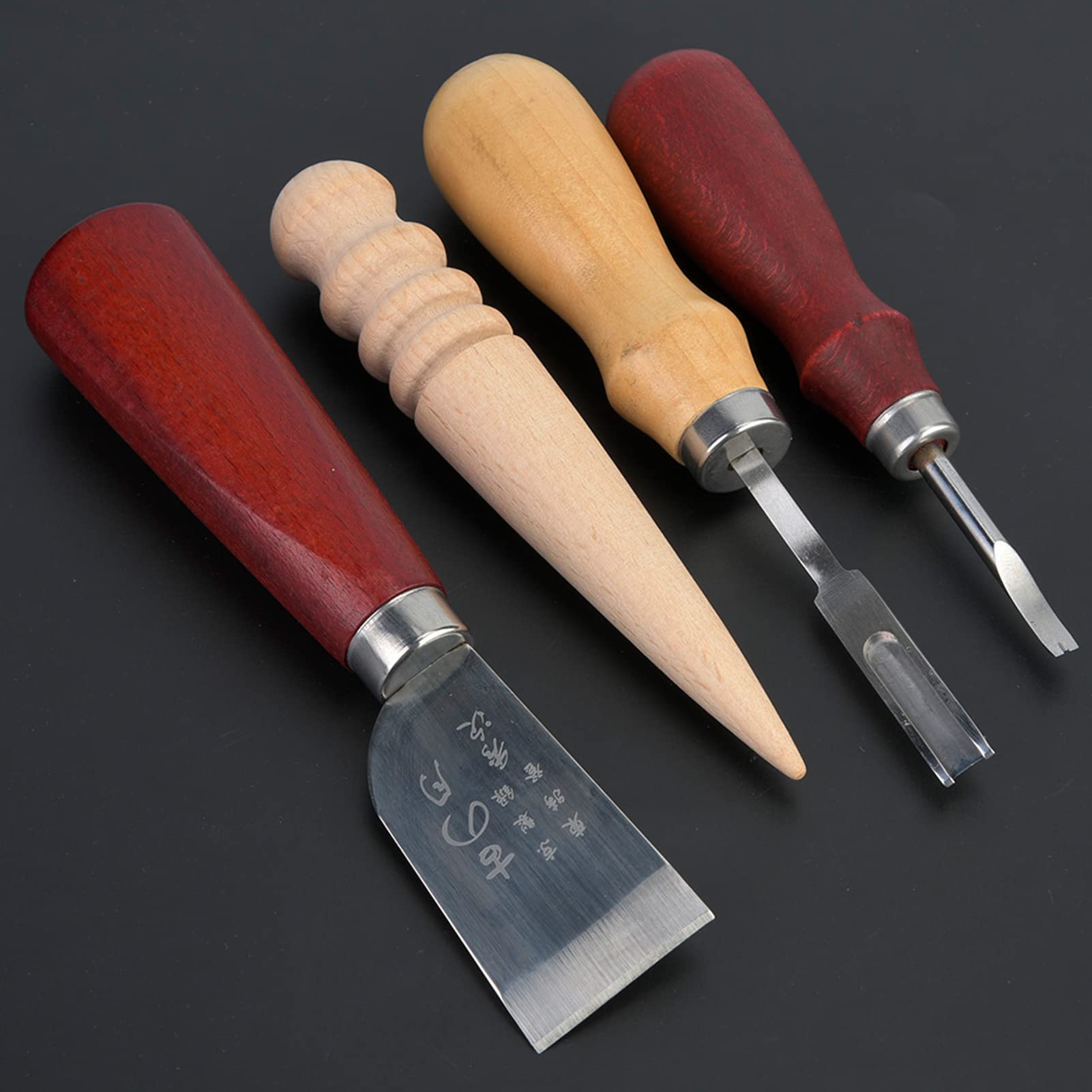 19 Piezas de Herramientas de Artesanía de Cuero, Kit de Costura de Cuero, Juego de Herramientas de Trabajo de Cuero, Herramienta de Estampado de Cuero, Juego de Cinceles de