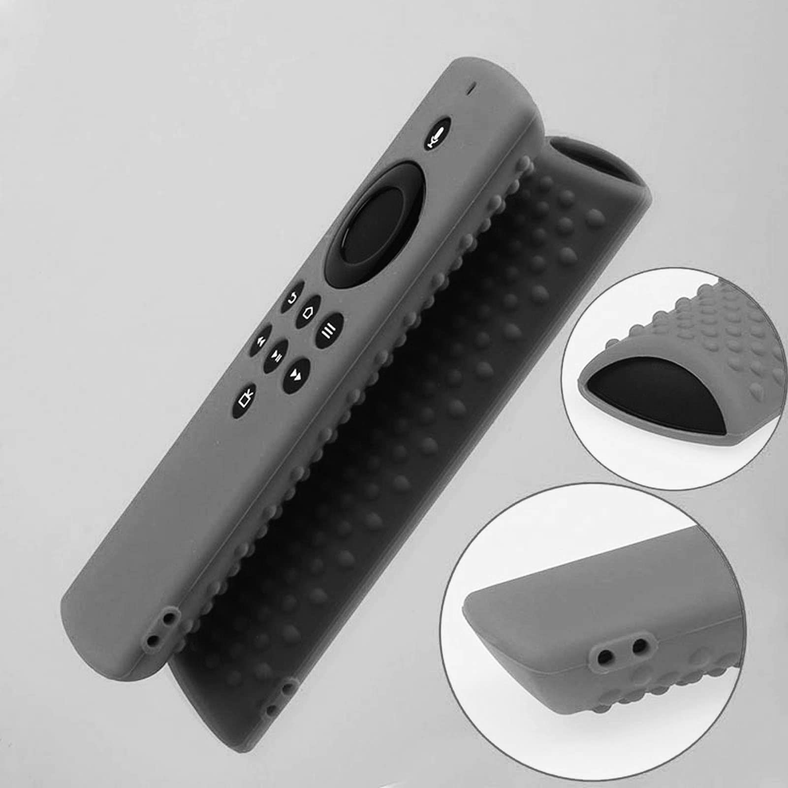 Fundas protectoras de silicona para mando a distancia, lavable, a prueba de golpes, para Fire TV Stick Lite (gris oscuro)