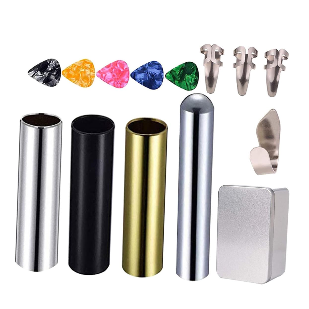 Kit de Slide para Guitarra de Acero Inoxidable 14 Piezas