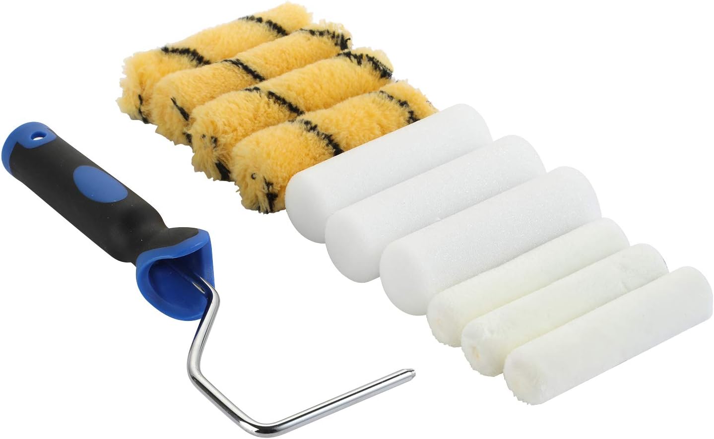 Paint Rollers 4 inch, KUPOO Home Decorator DIY Painting Paint Mini Foam Roller Refill & Woven Roller Covers 1/2" Nap Set of 11 Piece