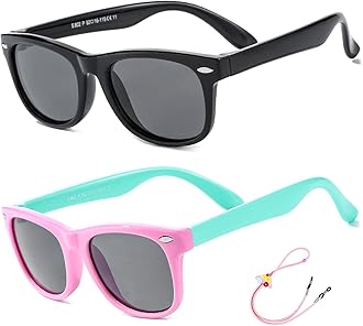 ROCF ROSSINI Flexible Kids Sunglasses Polarized Unbreakable Toddler Sun Glasses for Baby Boys and Girls UV400 with Case, Age 2-8