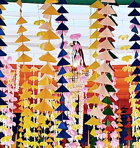 Guirnalda de fieltro triangular de 4 pies para eventos elegantes y bodas temáticas 8