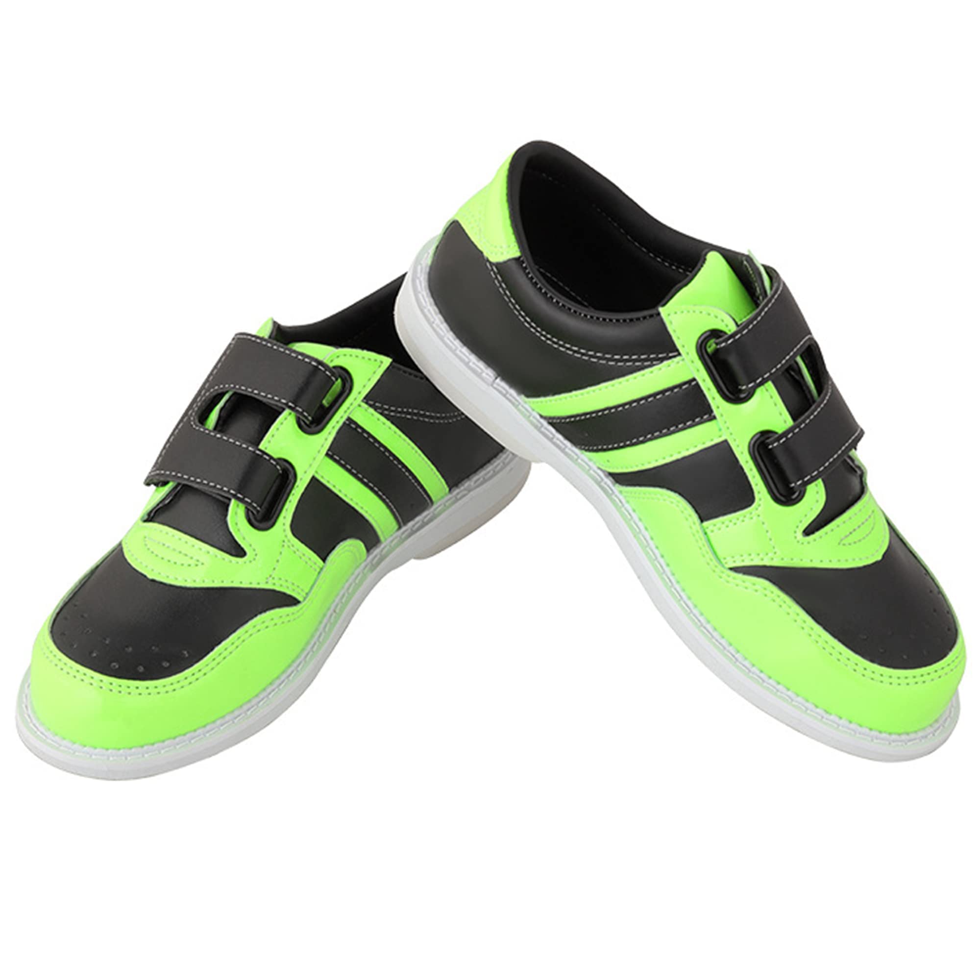 Ladies Bowling Trainers, Leather Bowl Shoes Lightweight Casual Bowling Shoes Fashion Bowling Sneakers,Green,6