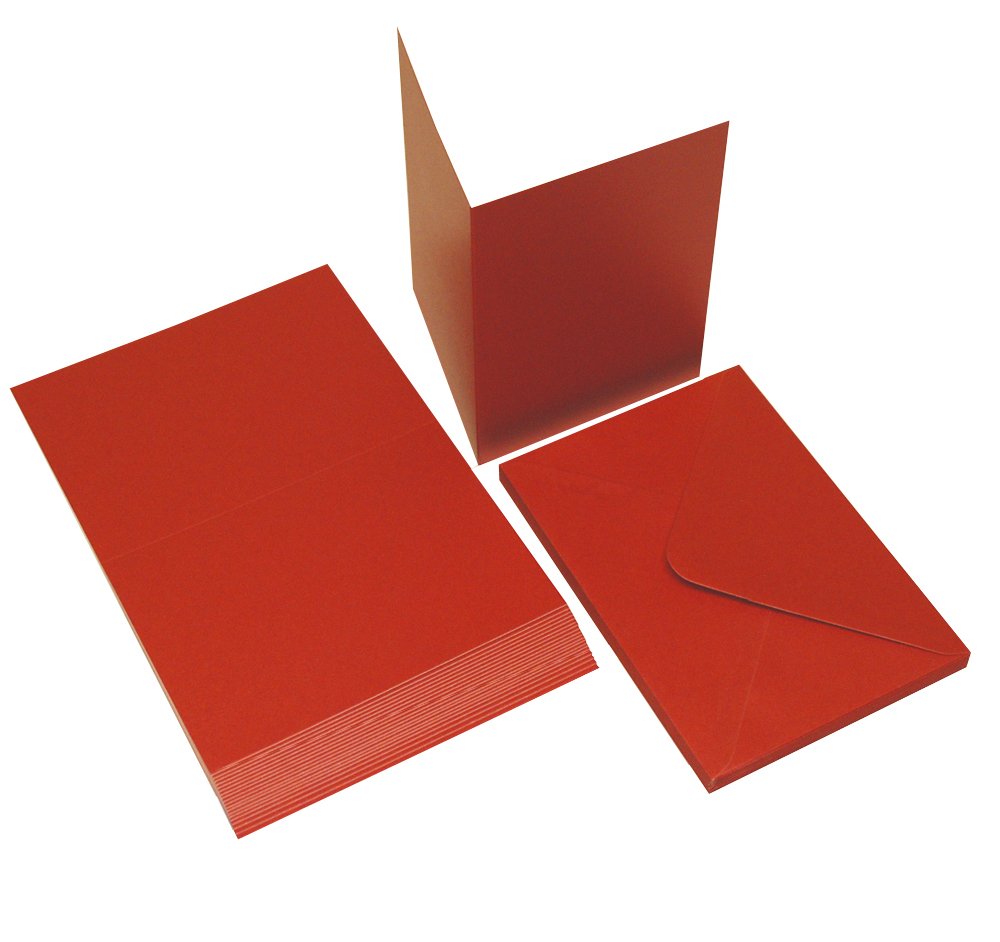 Craft UK 2096 C6 Centura Pearl Card and Envelope Pack of 20 - Berry Red