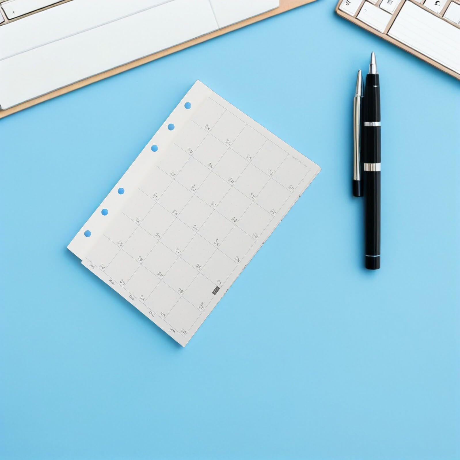 Recambios de Agenda Diaria A6 2026, Inserciones de Calendario Anual Plegables de 7 Pliegues, Papel para Planificador con 6 Agujeros, Pack 4 Hojas para Organización y
