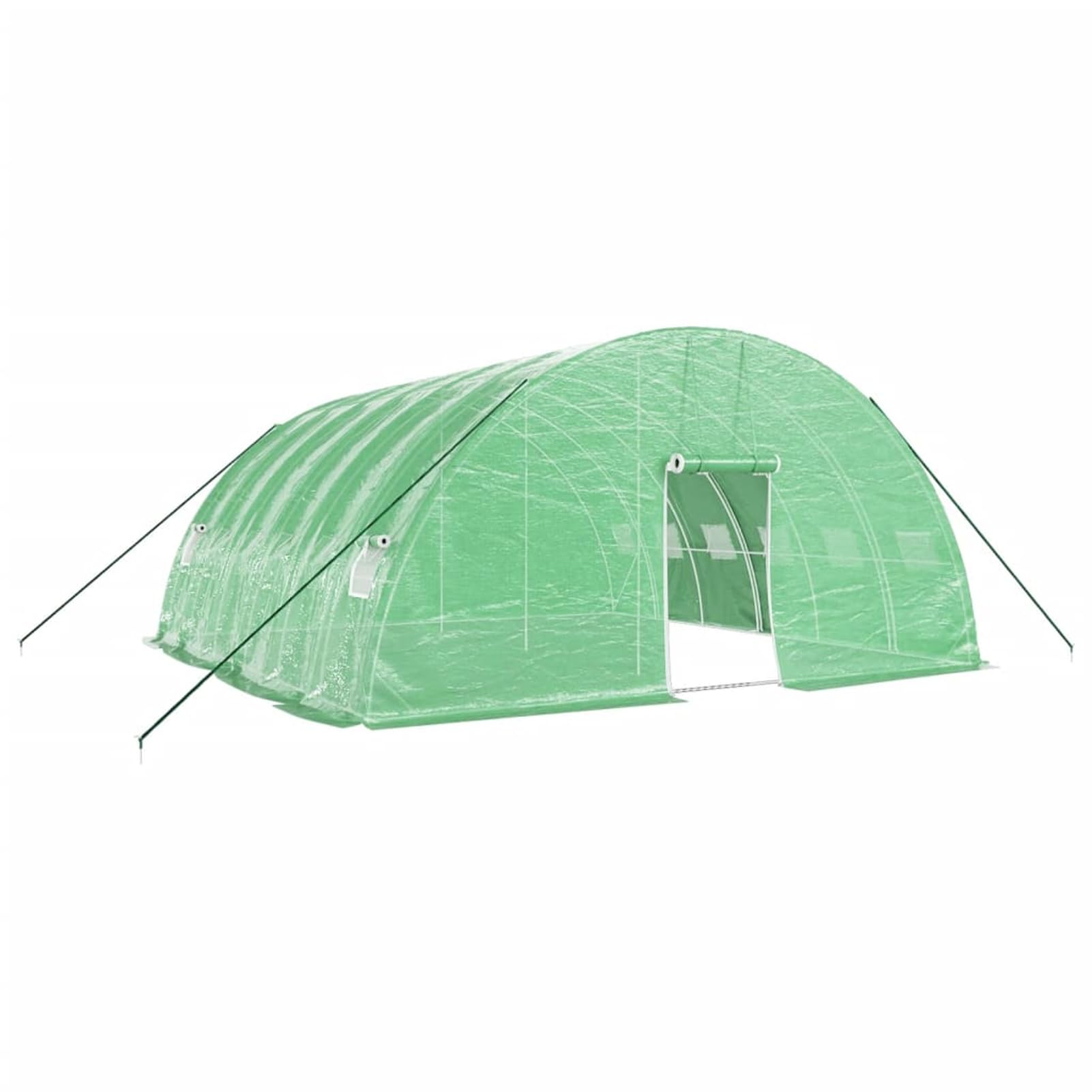 Homgoday Invernadero con Estructura de Acero Verde 36 m² 6x6x2,85 m, Invernadero Caseta Jardín Terraza Plantas Semilla Cultivo Huerto Verduras Cubierta Casero Invernaderos Casa y jardín