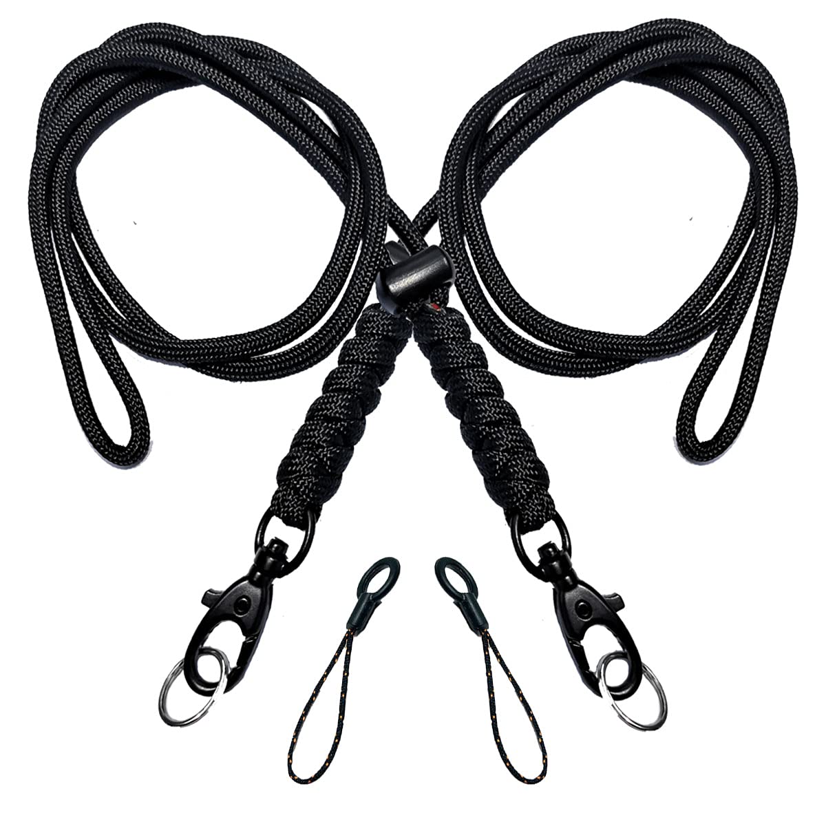 BSGB 2Pcs Paracord Lanyard Metal Hook Durable Survival 550 Cord Keychain Cord Wrist Strap Parachute Rope Badge Cellphone