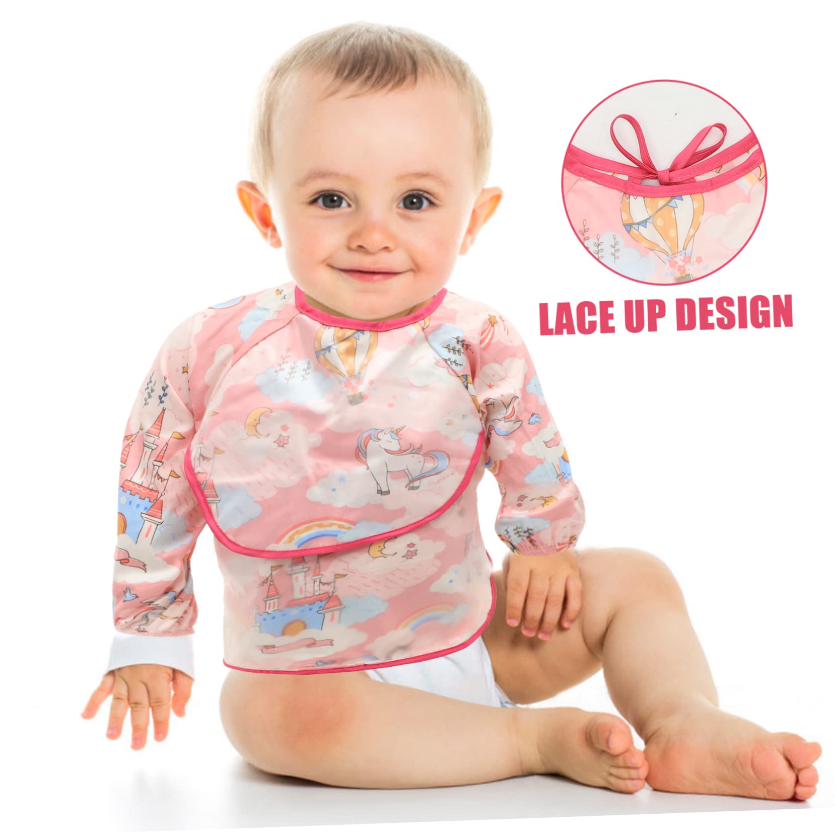 Abaodam 4 Pezzi Tute Per Bambini Vernice Camicie Per Bambini 1 Anno Vestiti Per Ragazza Bambini Arte Grembiule Manica Bavaglino Bavaglino Bambino Pittura Protettore Vestiti Di Cotone Per