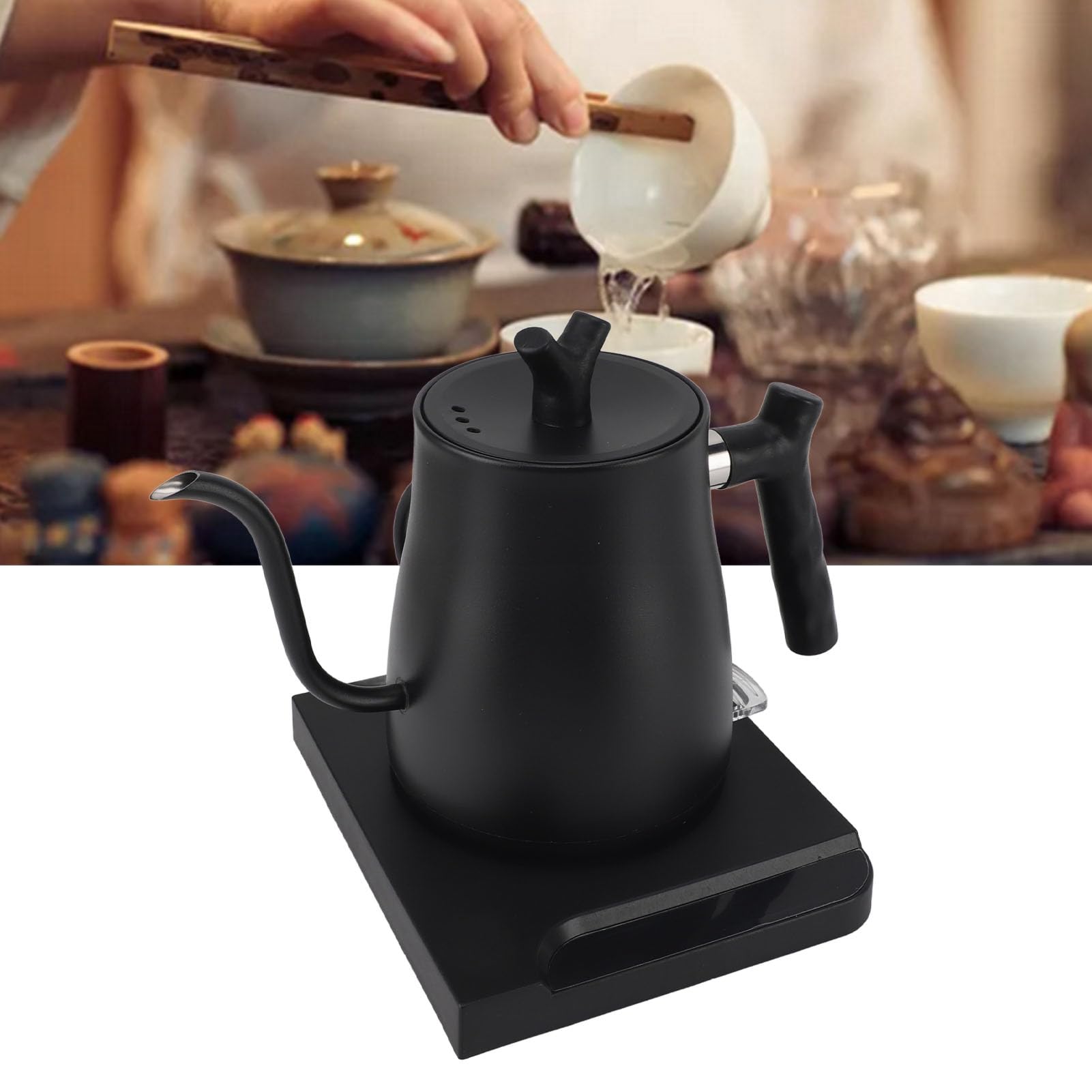 Hervidor Eléctrico con Cuello de Cisne, 800 Ml, 1000 W, Calentamiento Rápido, Acero Inoxidable, Hervidor para el Hogar, Oficina, Cafetera Portátil, Tetera, Agua Caliente, de Ebullición(#2)