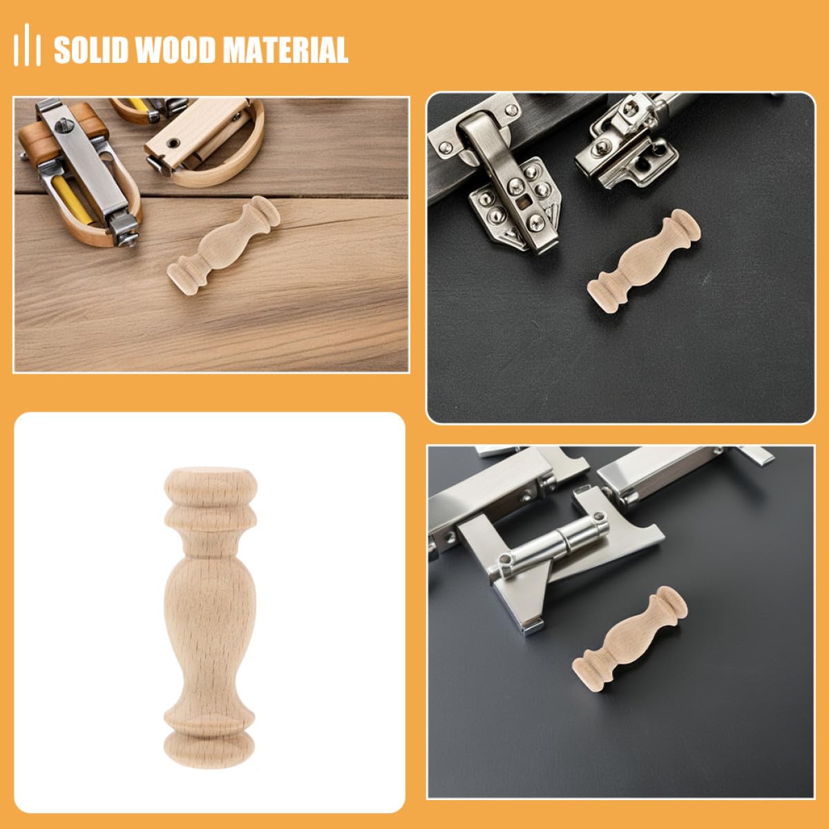 Generisch Massivholz Römische Säulenendstücke 12 Stück Beige 6 X 1,8cm für Treppengeländer und Möbel Selbstgemacht Bastelprojekte und Innenraumdekoration