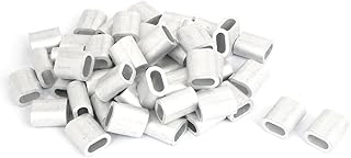 Aexit M8 Aluminium Fall Protection Wire Rope Ferrules Crimping Sleeves Restraint Ropes & Lanyards 50 Pcs