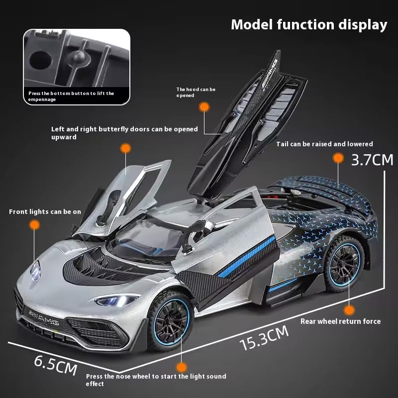 Image of Alokik Enterprise Marcades Benz AMG One Supercar Alloy 1:32 Scale Model Die-cast Metal Car Scale Model Pull-Back Toy car with Light & Sound Best Gifts Toys Kids【Color As Per Stock】