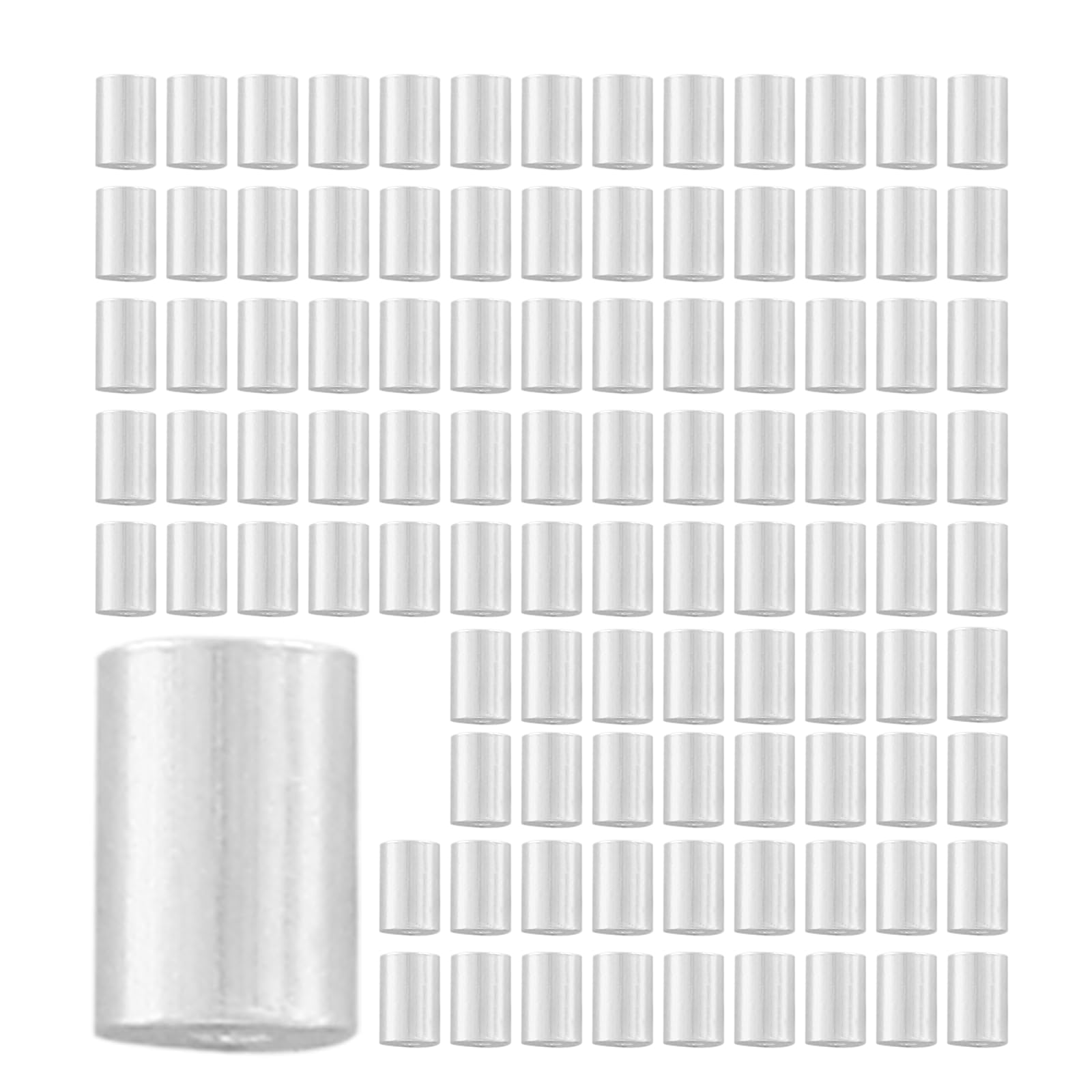 Luomorgo 100 Pcs 3/64" Aluminum Crimping Loop Sleeve, Wire Rope Sleeves Cable Ferrule Round Loops Sleeve Cable Crimp Ferrules