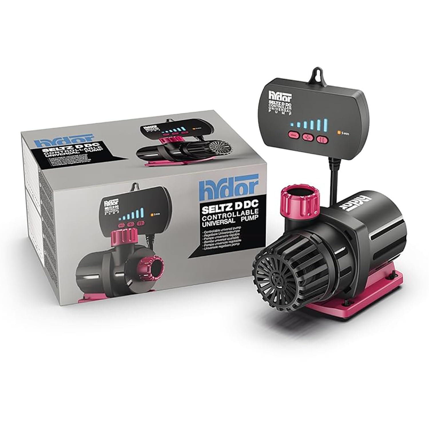 Hydor Seltz D DC Controllable Universal Pump 500 GPH, 750 GPH and 1000 GPH for Aquariums, Reefs, Ponds, Turtles, Terrariums and Fountains, Black (P21111.01)