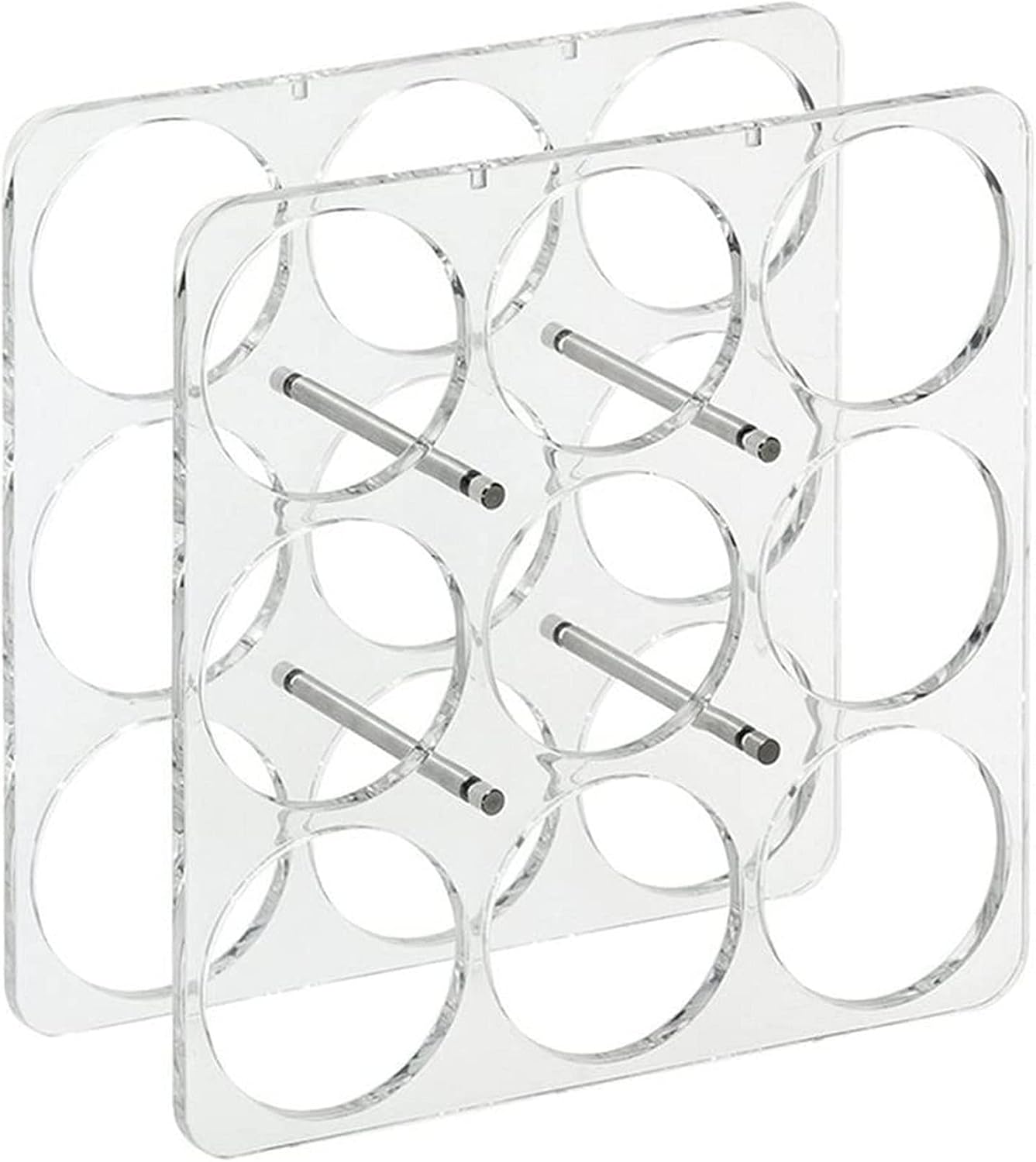 Creative Wine Rack 9 Bottles Countertop Free Standing Transparent Wine Bottle Holder Home Decor (Size:30 * 10 * 30cm)