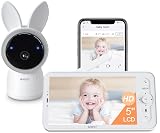 ARENTI 2K/3MP Vigilabebés con Cámara, PTZ 355° Cámara Vigilancia bebé, 5" LCD Pantalla, Sensor de Temperatura, Visión Nocturna, Modo VOX, Audio Bidireccional, con App Móvil