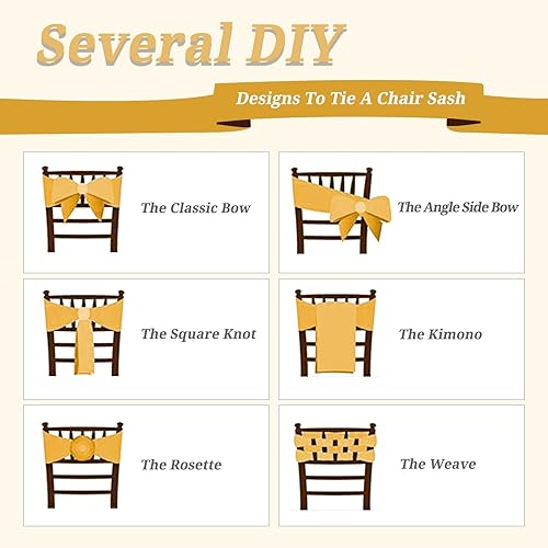 Miniatura 4 de YMHPRIDE 60 cintas de satén para sillas de boda, recepción, cintas decorativas de satén para silla de comedor, para bodas, eventos, fiestas,