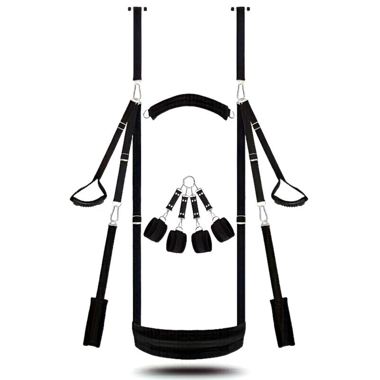 Columpio Variado para Parejas Premium Set, Columpio Portátil con Puerta, Experiencia Única para Adultos (Negro)