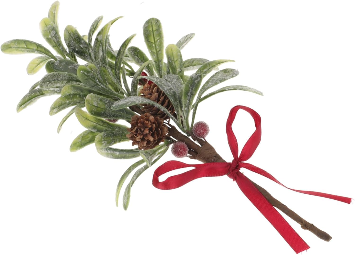 Cabilock 5pcs Xmas Artificial Berries Stem Christmas Tree Branch for Festive Decor Delicate Simulation Branch Leaves and Berries for Holiday Home Decoration and Crafts