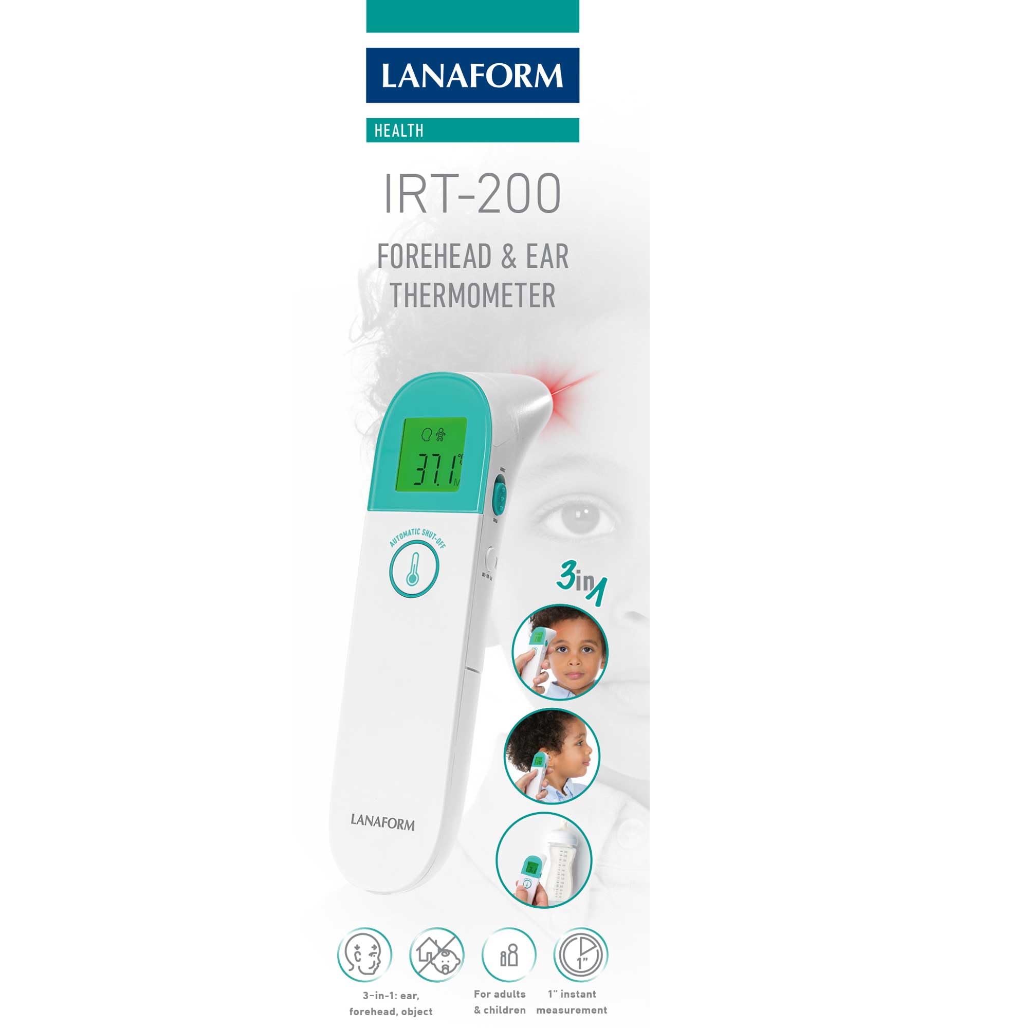 IRT-200 - Termometro - Termometro Frontale Per Neonati E Adulti - Termometro Medico Digitale Senza Contatto - Termometro A Infrarossi - Modalità Oggetto E Corpo
