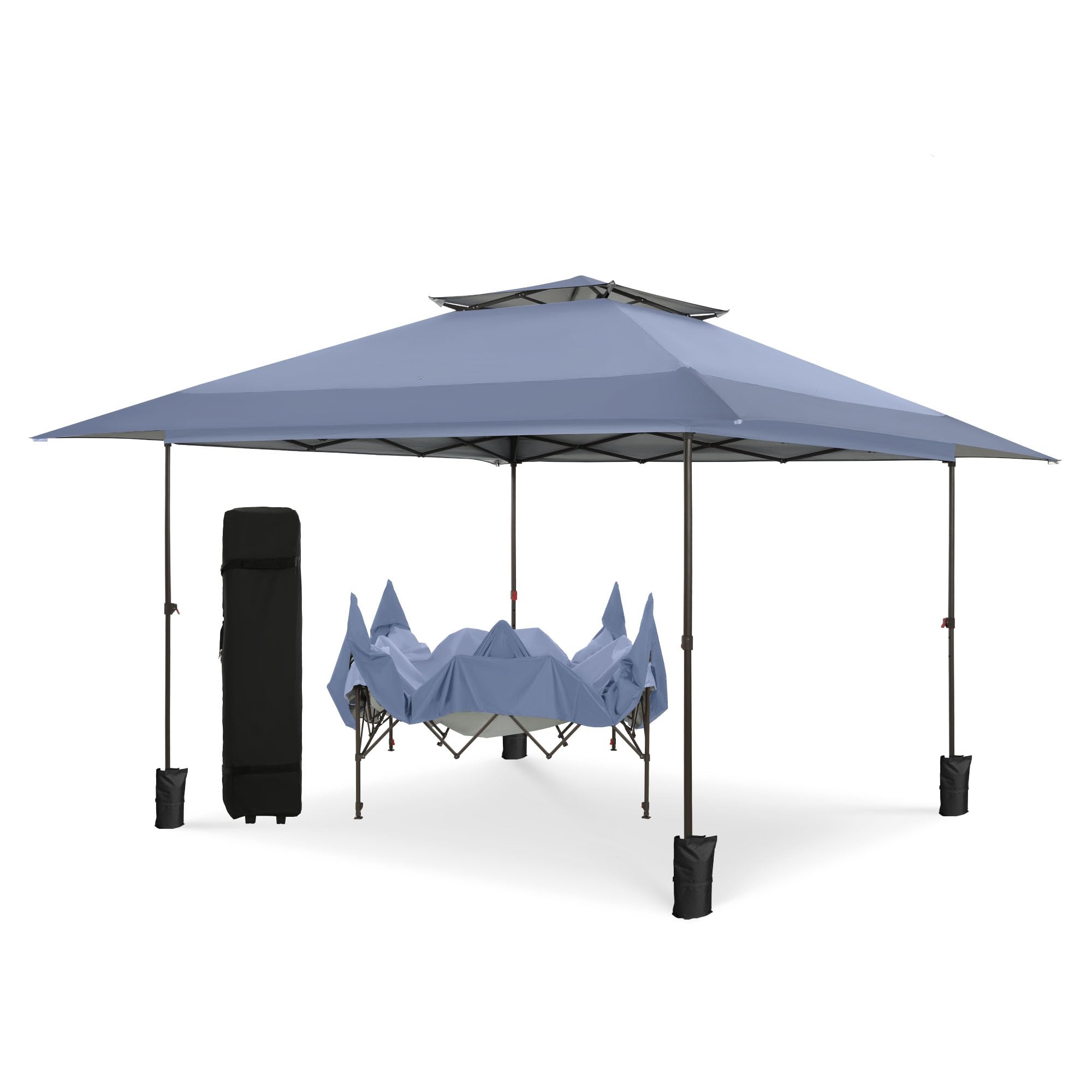 PHI VILLA 13x13 Pop Up Canopy Tent Instant Outdoor Canopy Easy One Push  Tent Canopy with Wheeled Carry Bag, Straight Legs 169 Square Feet of Shade - Main Image