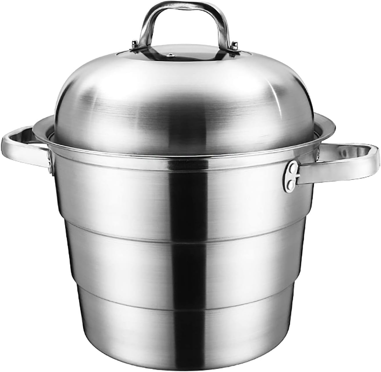 JFGCTYHXY Stainless steel steamer, 304 Stainless Steel, one-Piece 3-Layer Composite Pot Body, Steamed Seafood, stewed Pork Ribs Soup(32cm)