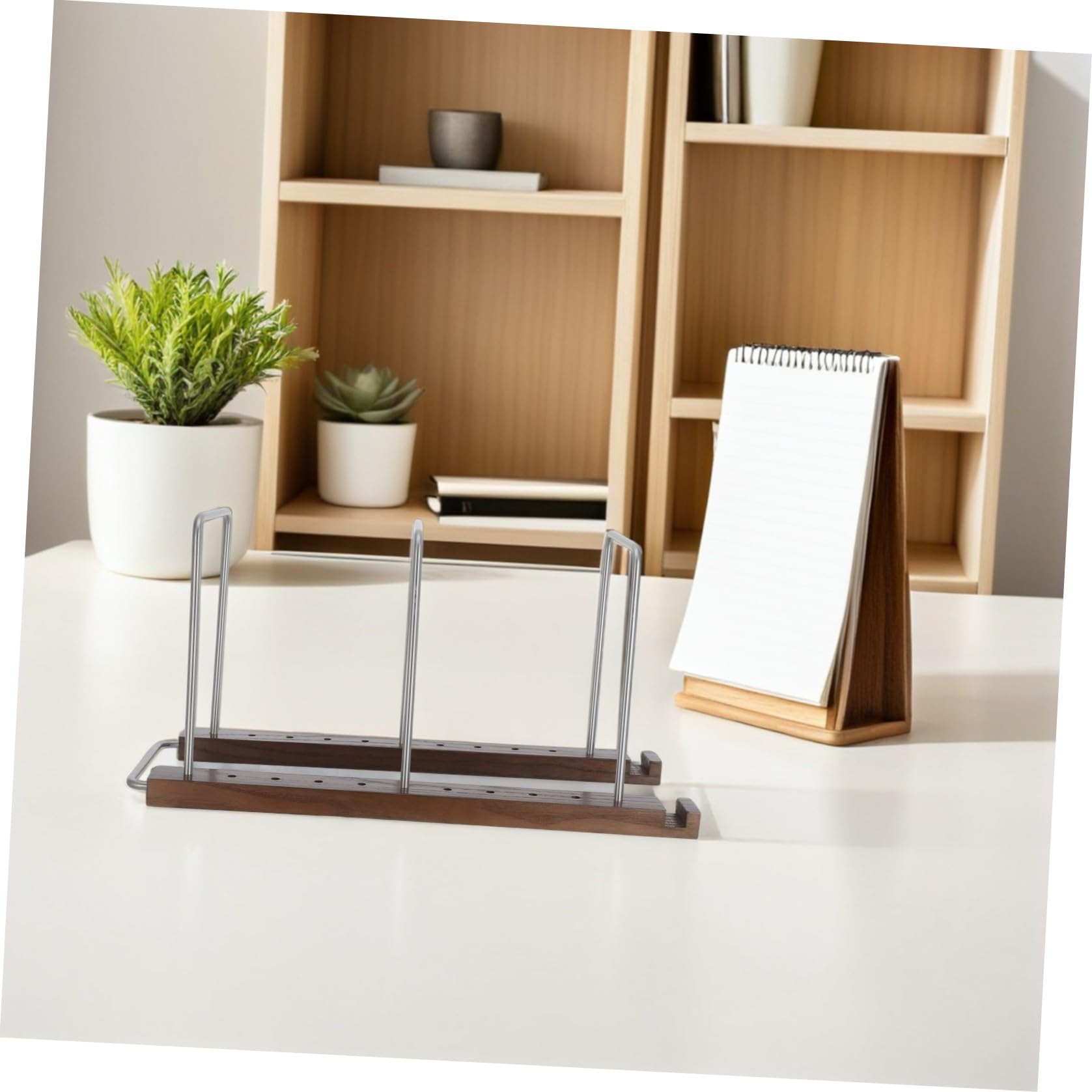 YARNOW Porta Dischi in Vinile Vintage in Legno e Acciaio Inox