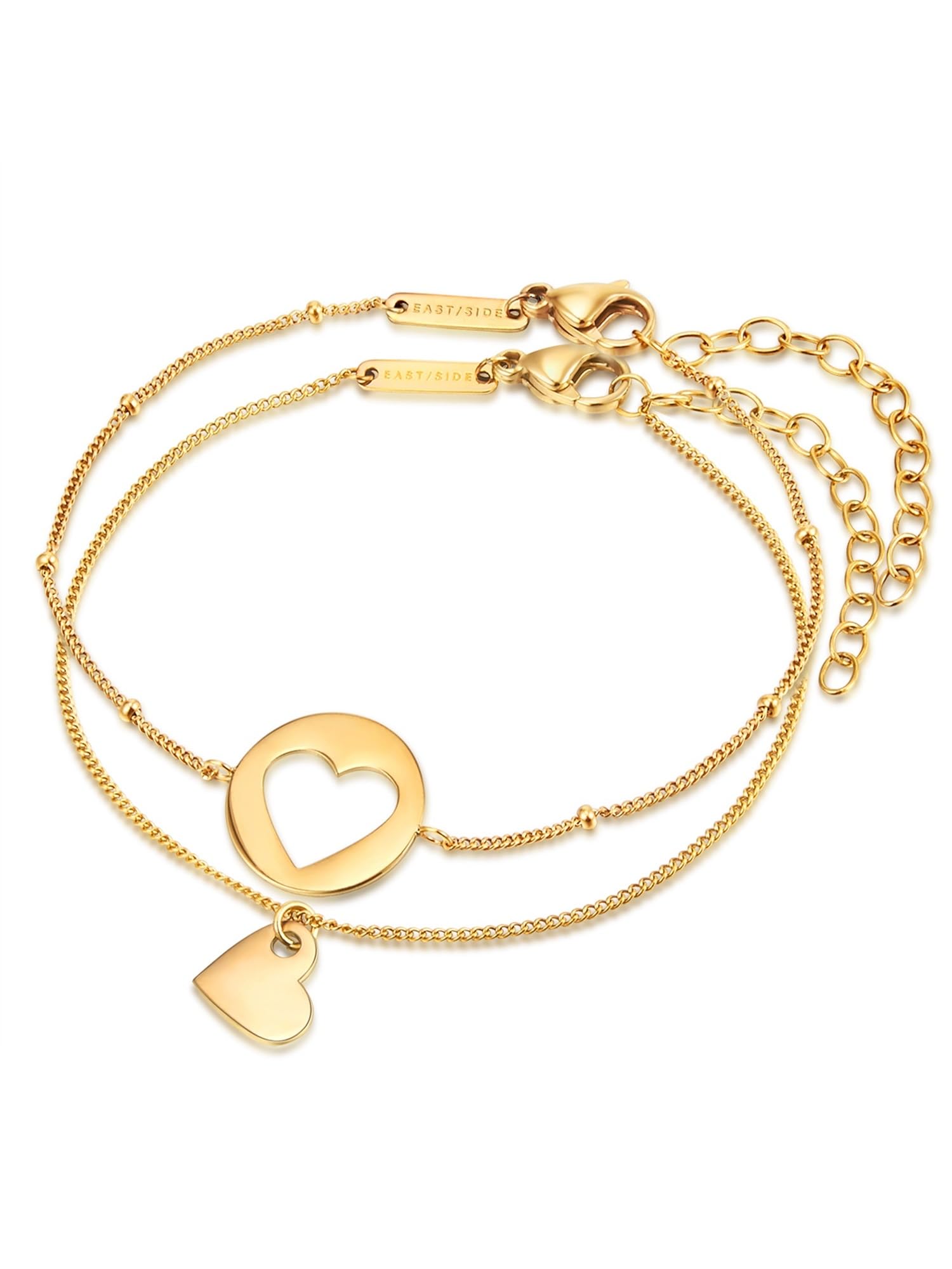 Eastside Bracciale ad ancora(con sfere da Donna in Acciaio inossidabile